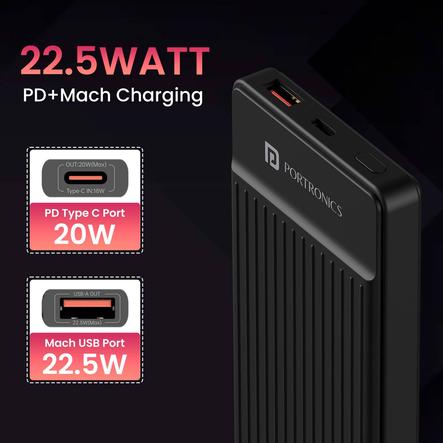 Portronics 10000 mAh 22.5W Ultra Slim Power Bank - Image 5