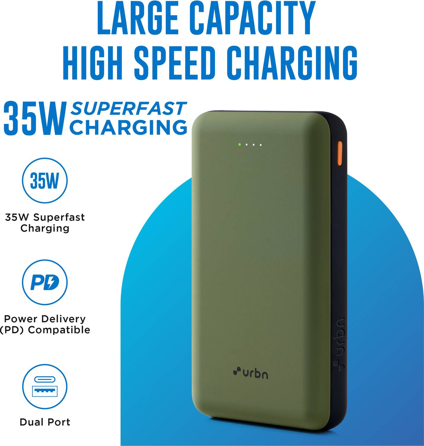 URBN 20000 mAh 35W Ultra Compact Power Bank - Image 2