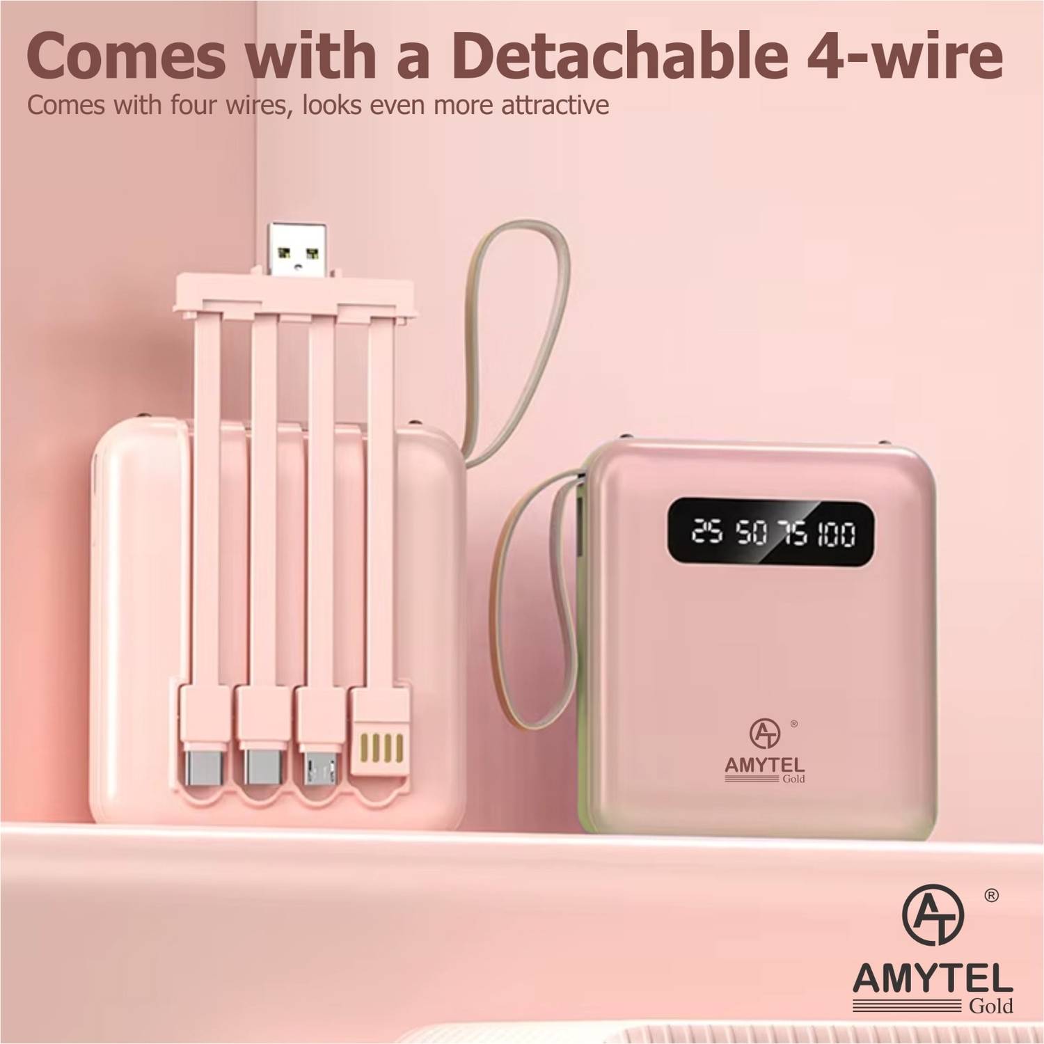AMYTEL 10000 mAh Power Bank (Fast Charging, Quick Charge 2.0) - Image 3