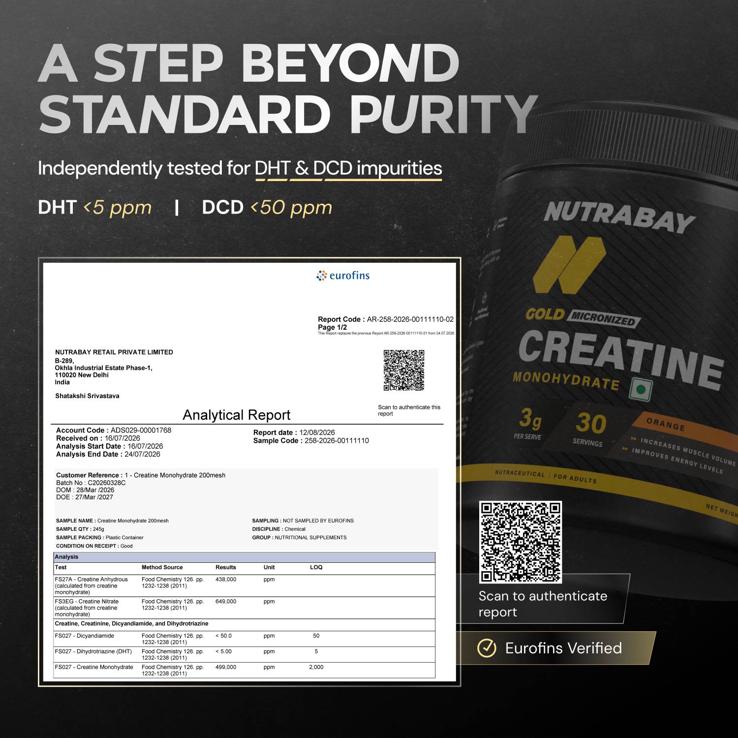 Nutrabay Gold Micronized Creatine Monohydrate, 400g - Image 4
