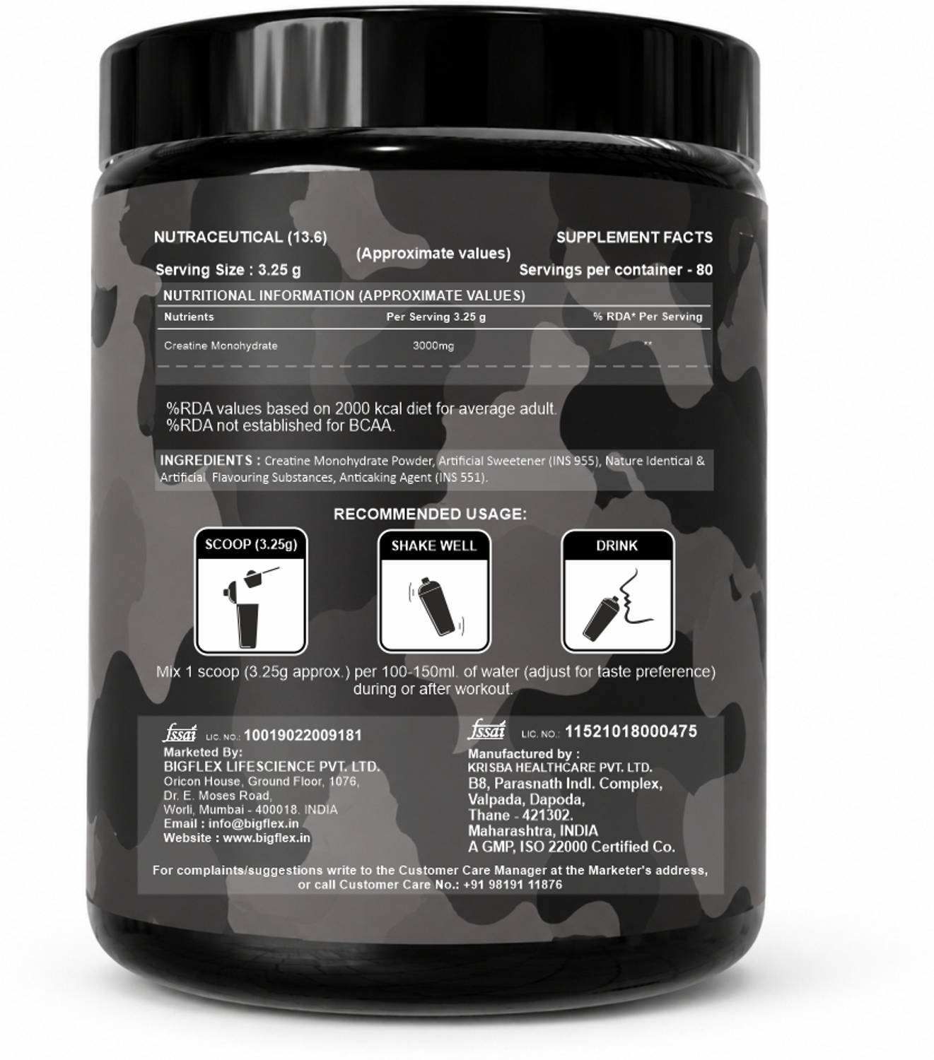 Bigflex Desh Ka Creatine Monohydrate Total 80 Servings Creatine - Image 3