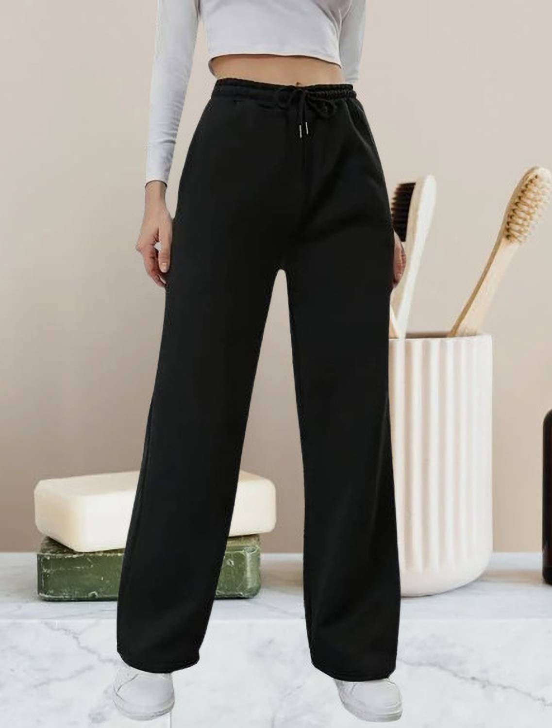 maygyq Women Grey Trousers