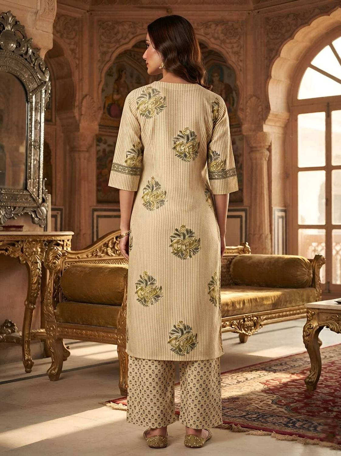 OS Fashion 3-Piece Floral Print Kurta Set 3 Pieces - Image 2
