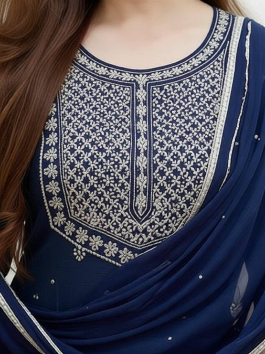UGMAZ Embroidered Kurta, Trouser & Dupatta Set - Image 3