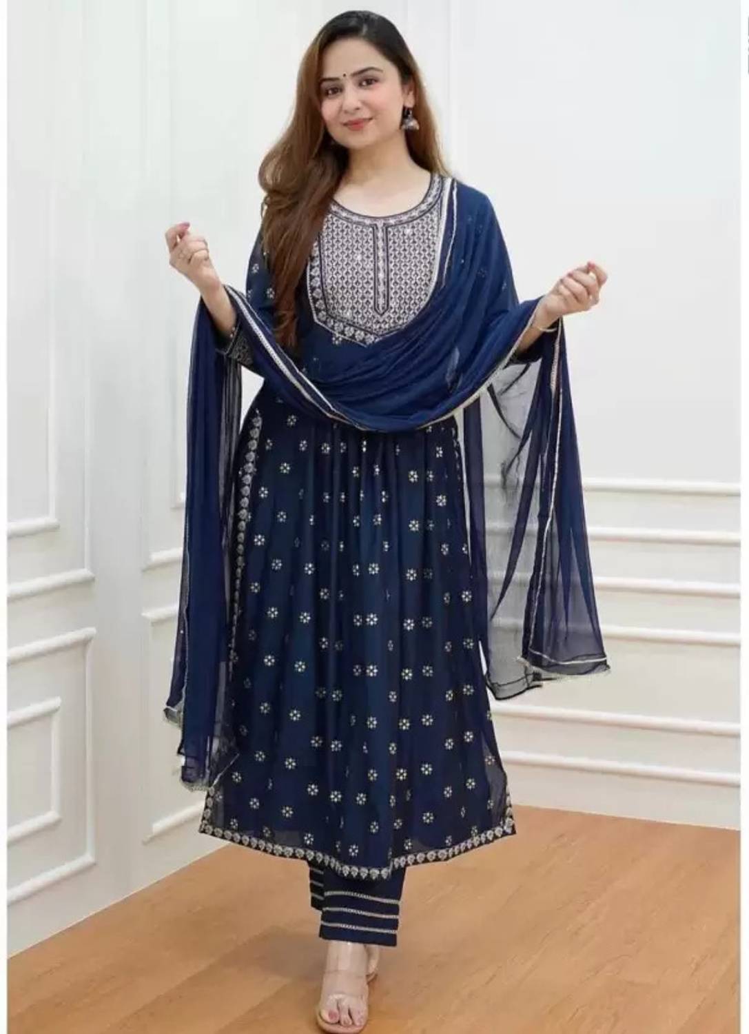 UGMAZ Embroidered Kurta, Trouser & Dupatta Set - Image 4