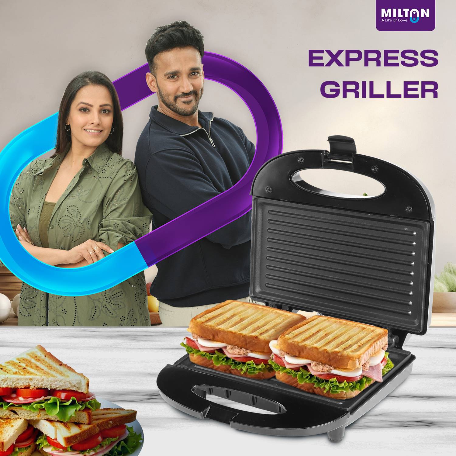 MILTON Royal Express 800W Sandwich Maker - Image 5