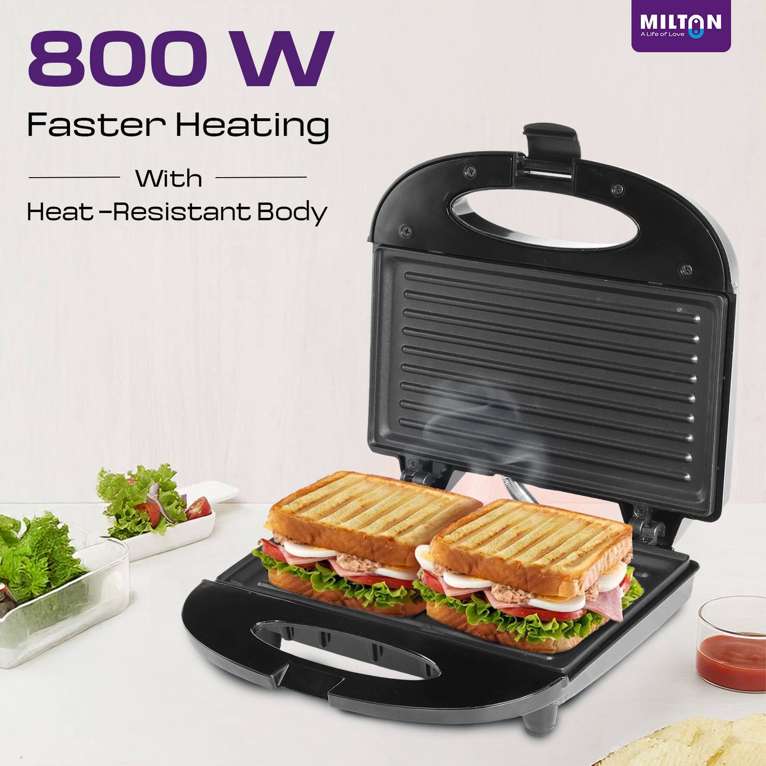 MILTON Royal Express 800W Sandwich Maker - Image 2