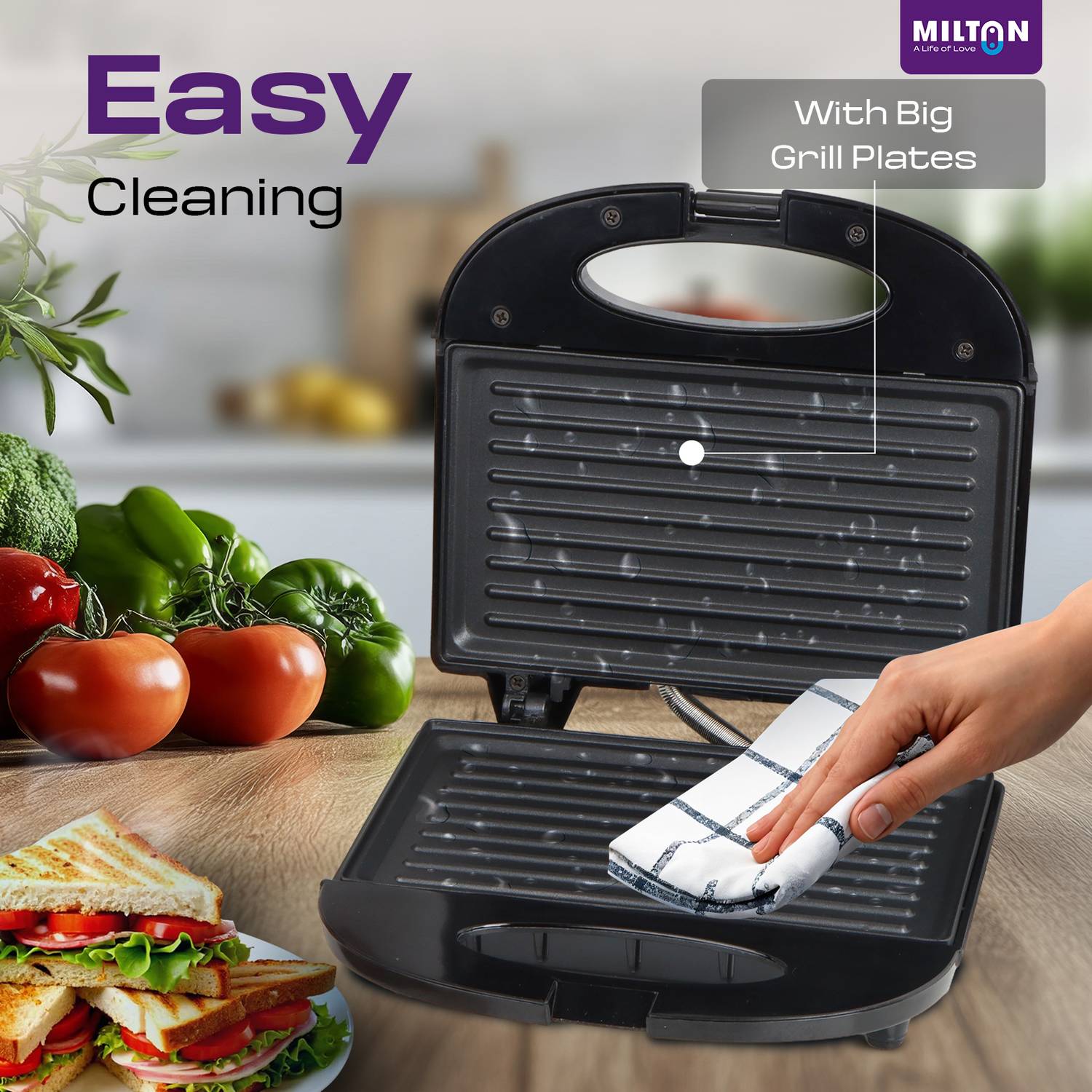 MILTON Royal Express 800W Sandwich Maker - Image 4