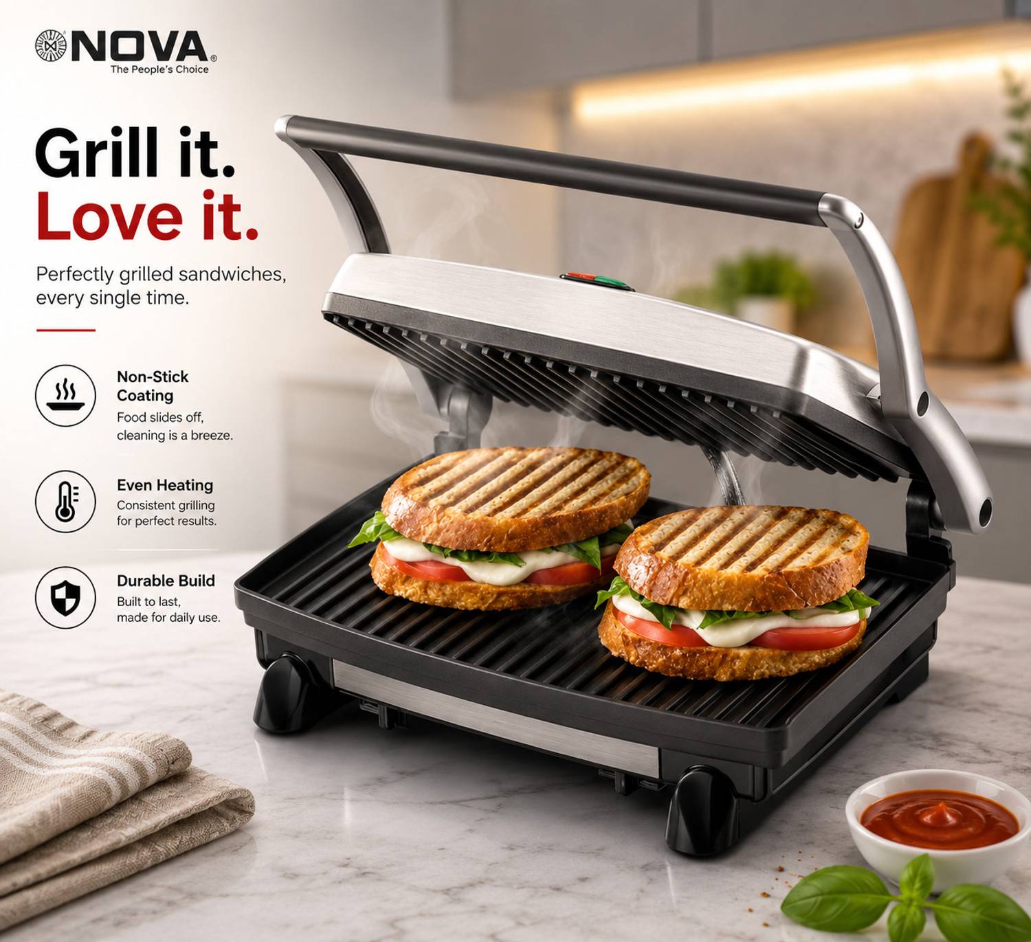 NOVA 2 Slice Grill Sandwich Maker - Image 4
