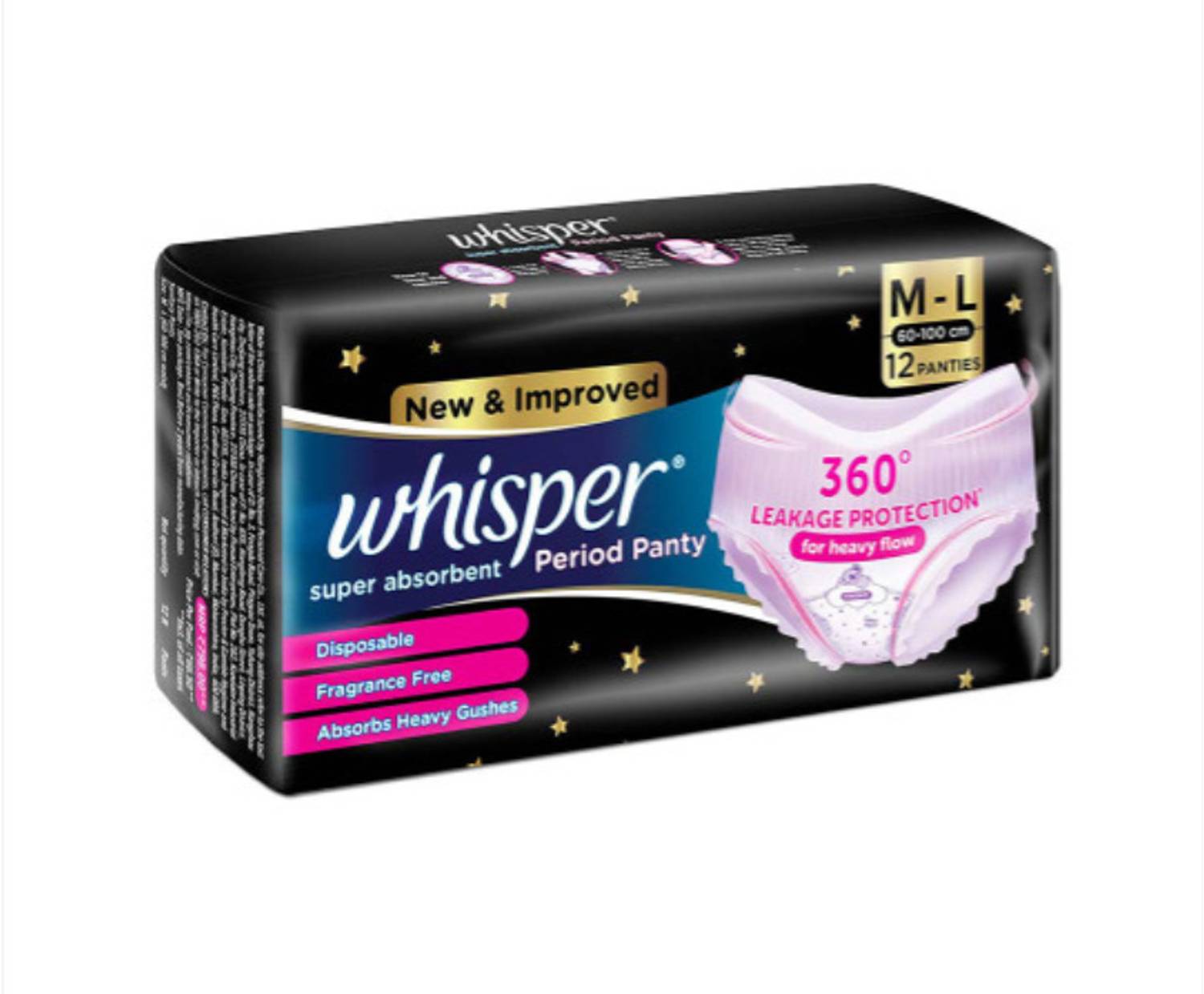 Whisper Super Absorbent Period Panty, M-L, 360 Degree Leakage - Image 2