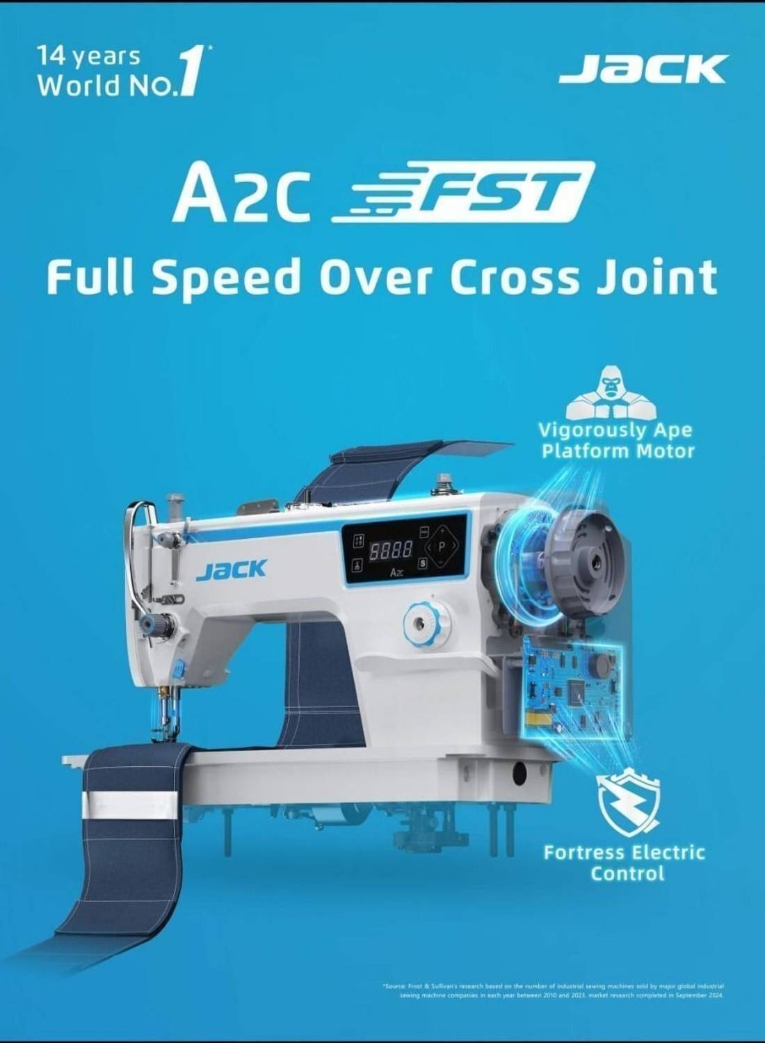 JACK A2C-C Electric Sewing Machine 1 Stitch 5000 SPM White - Image 3