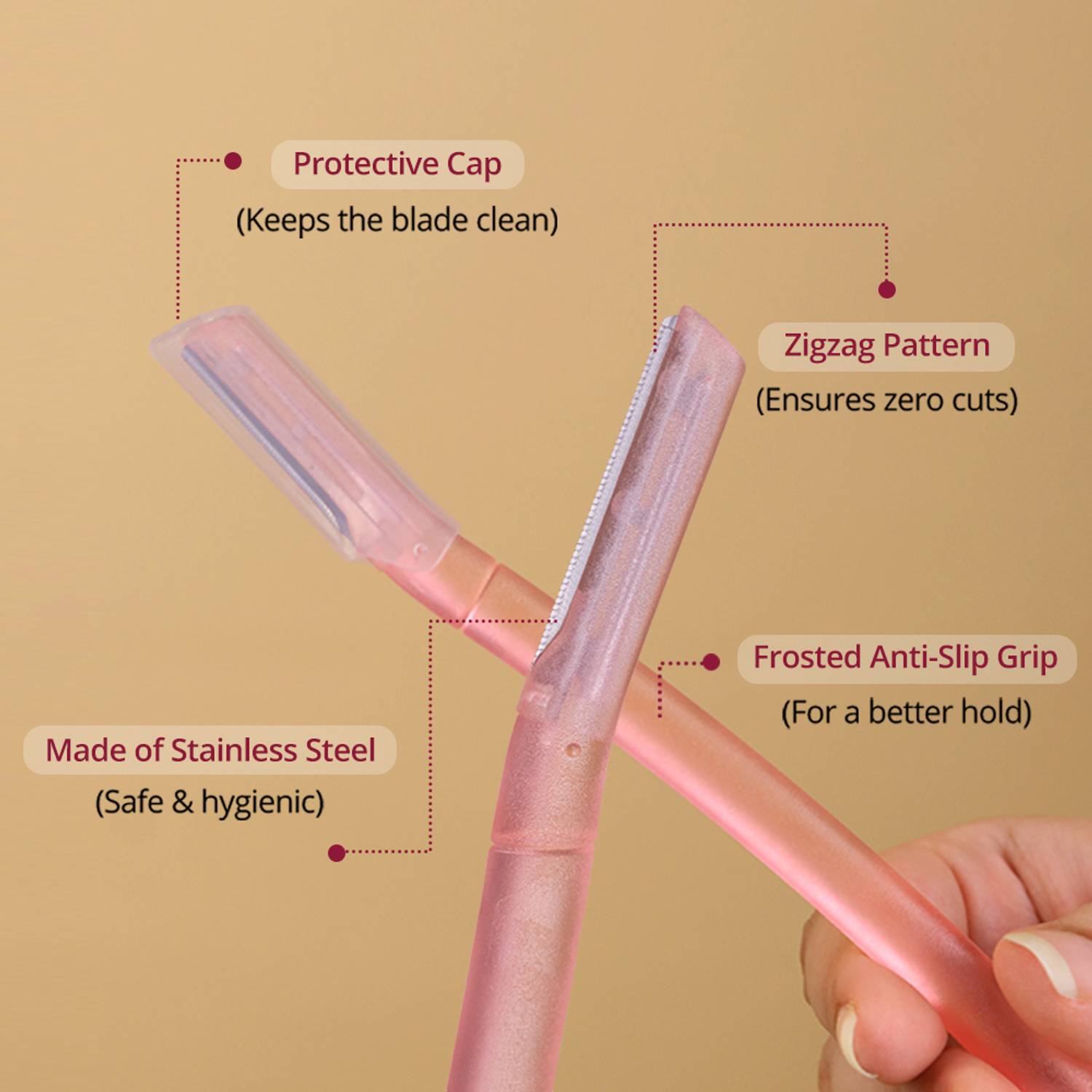 Carmesi Facial Razor for Women - Pack of 3 - Image 3