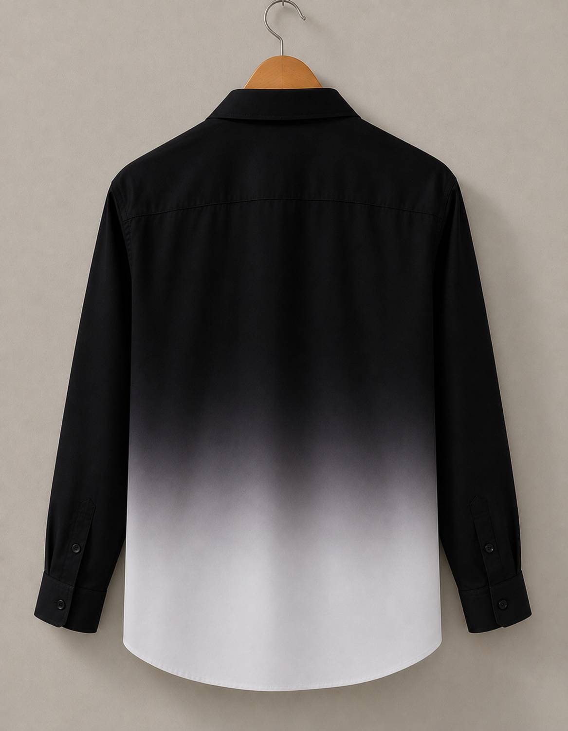 Kizyoo Men Dyed/Ombre Party Black, White Shirt - Image 2