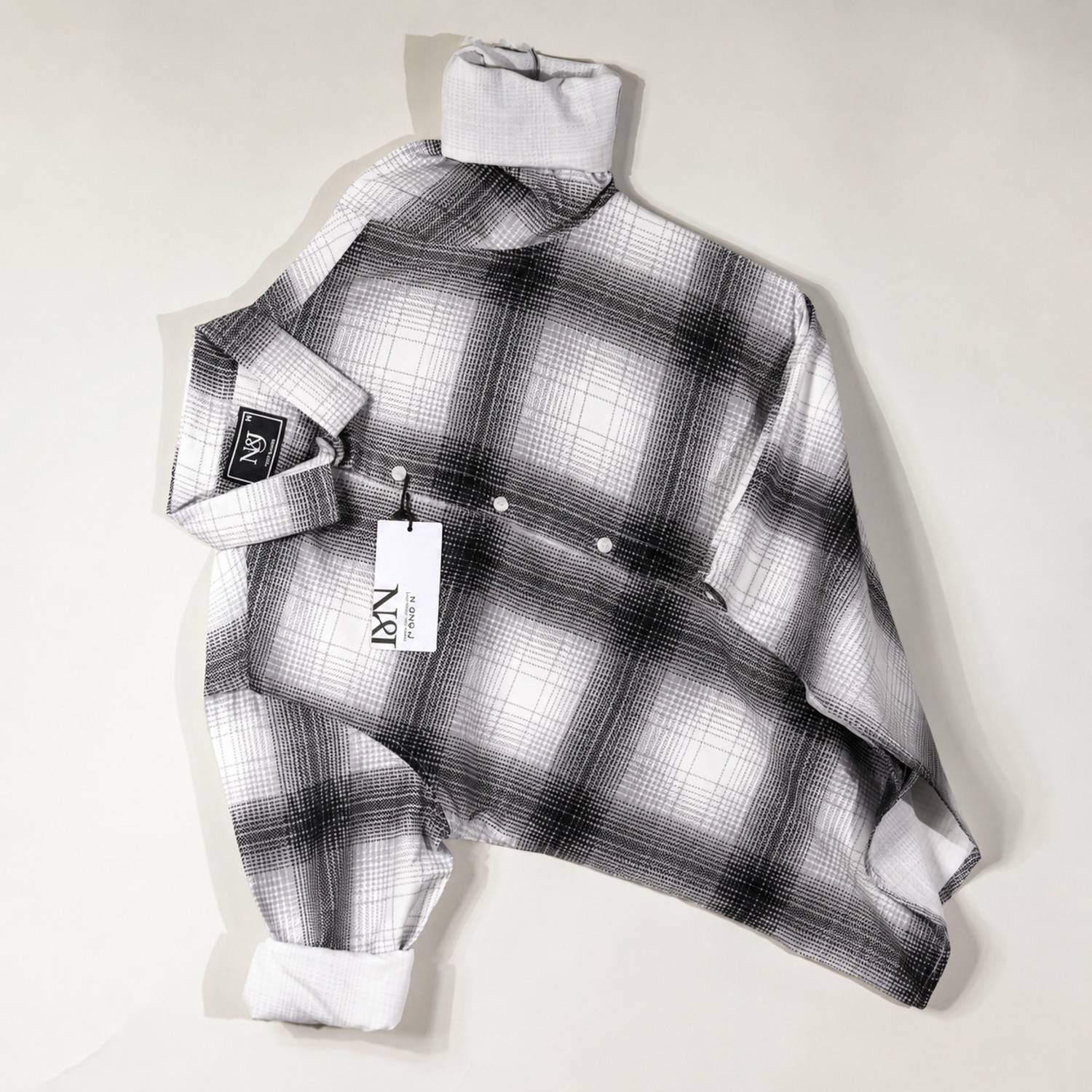 N AND J Men Checkered Casual Brown, Black Shirt - Image 4