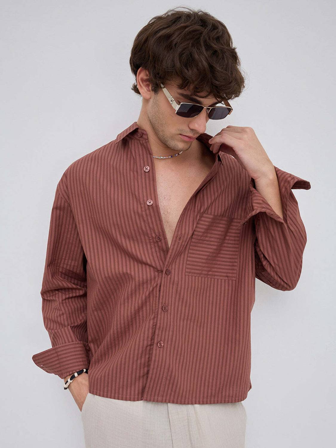 VASTRADO Men Striped Casual Red Shirt - Image 4