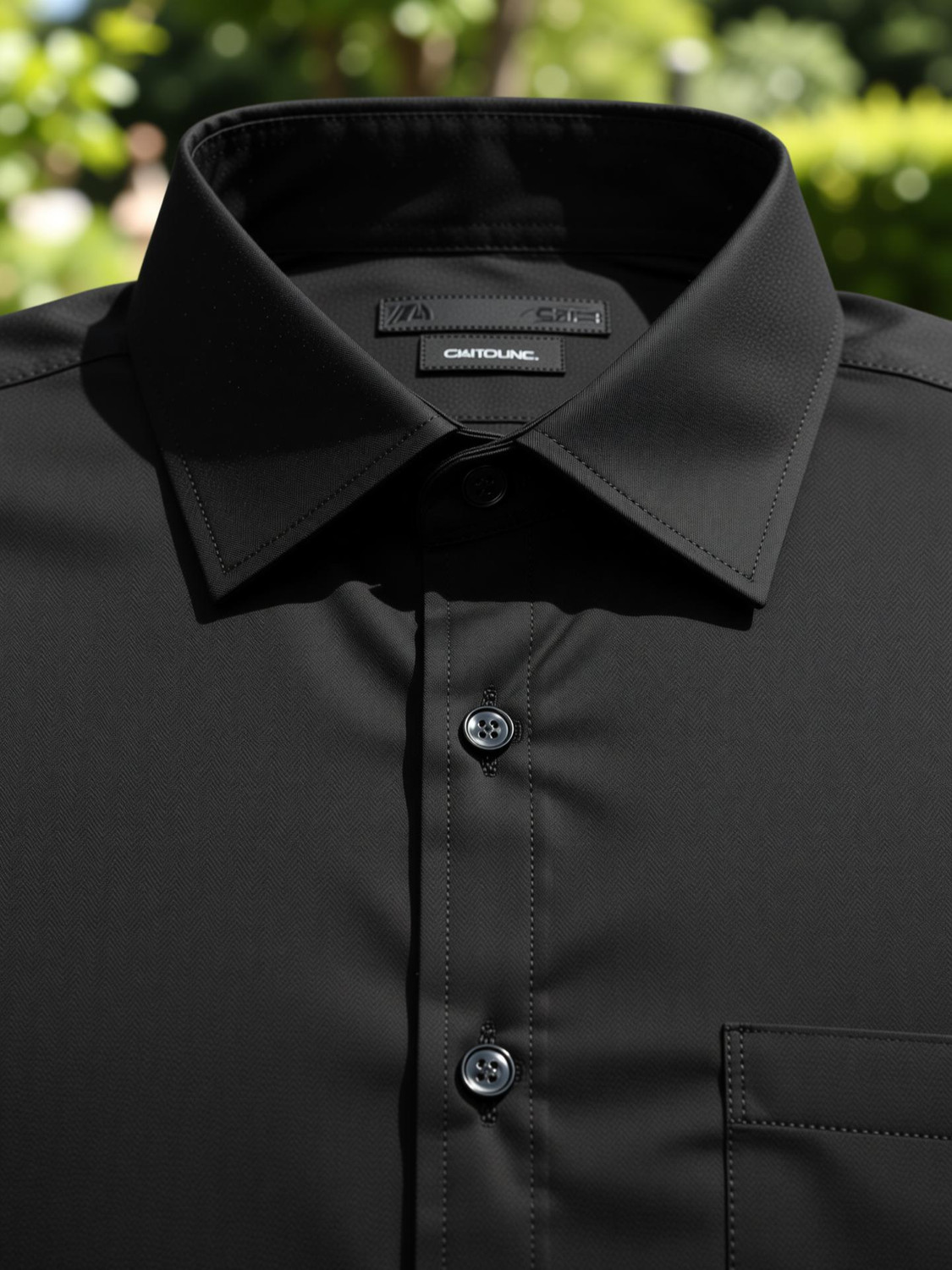 Liza Martin Men Solid Formal Black Shirt