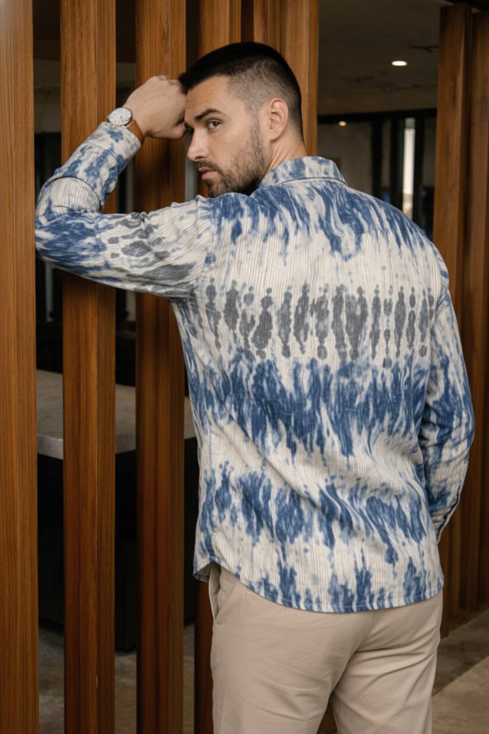 Try This Men Color Block Blue Shirt - Image 2
