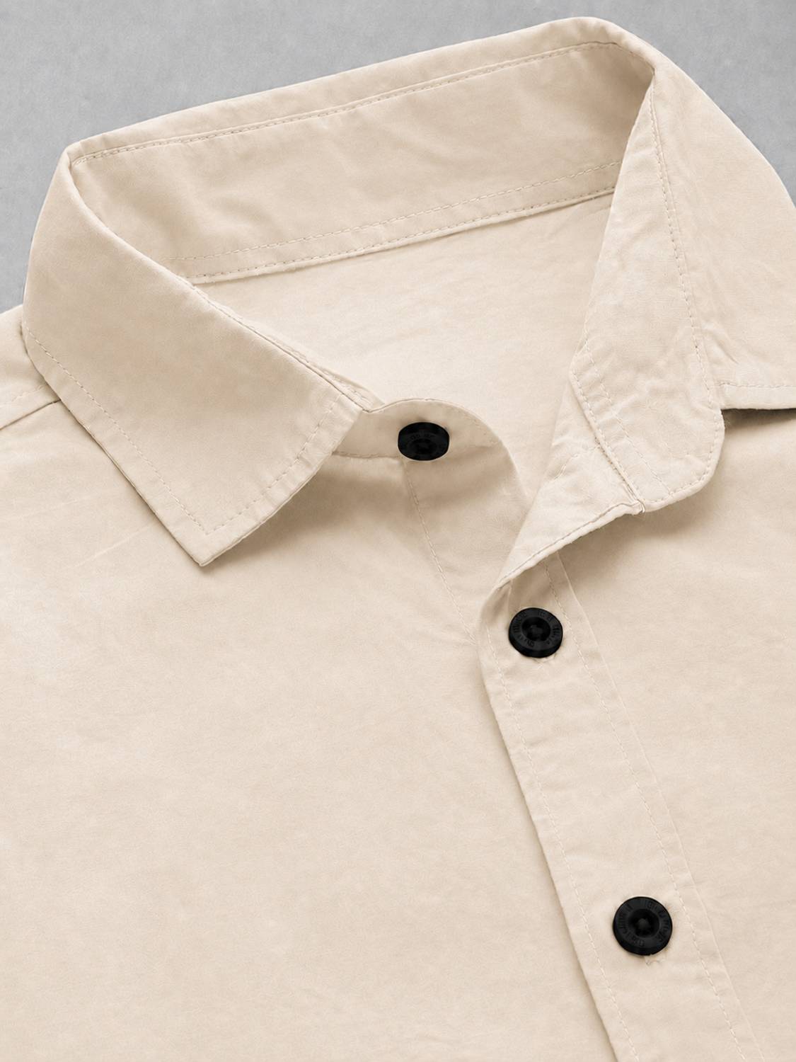 mozero Men Beige Casual Shirt - Image 3