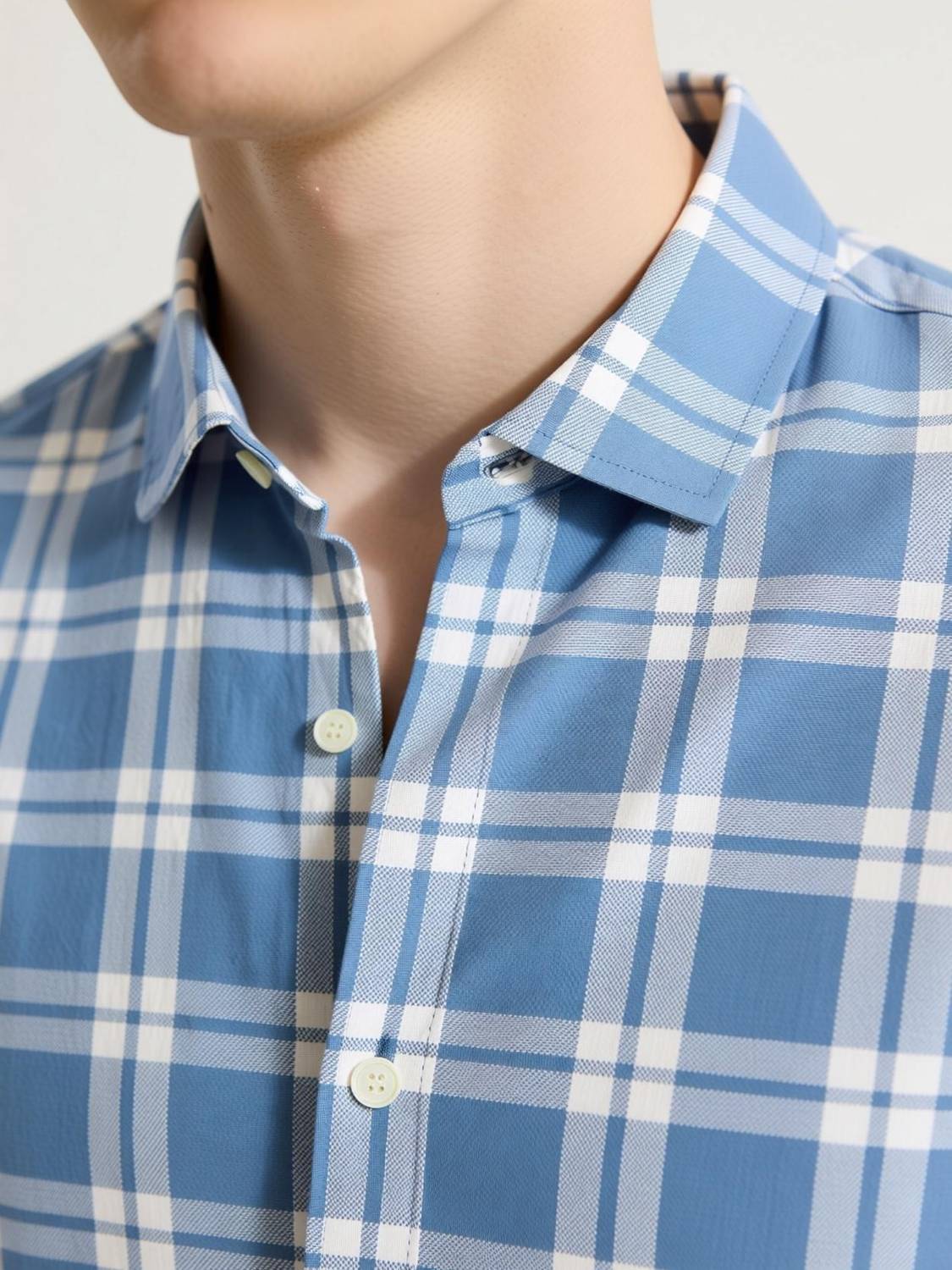 RODEIZ Men Checkered Blue Shirt - Image 3
