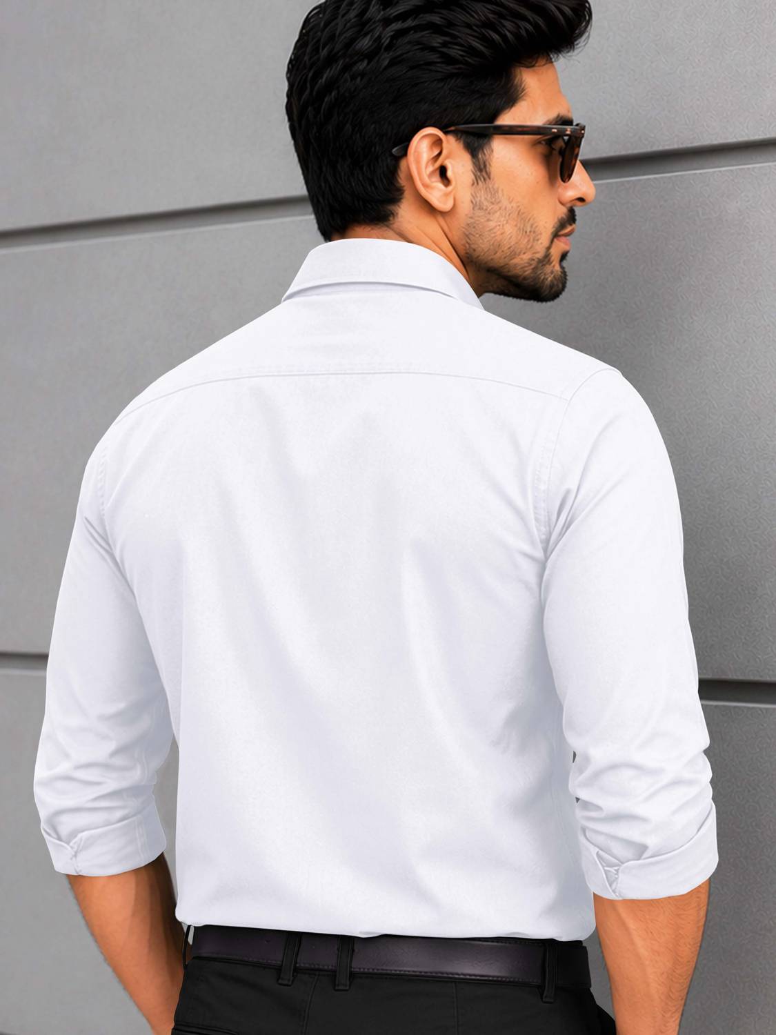 VeBNoR Men Solid White Shirt - Image 2