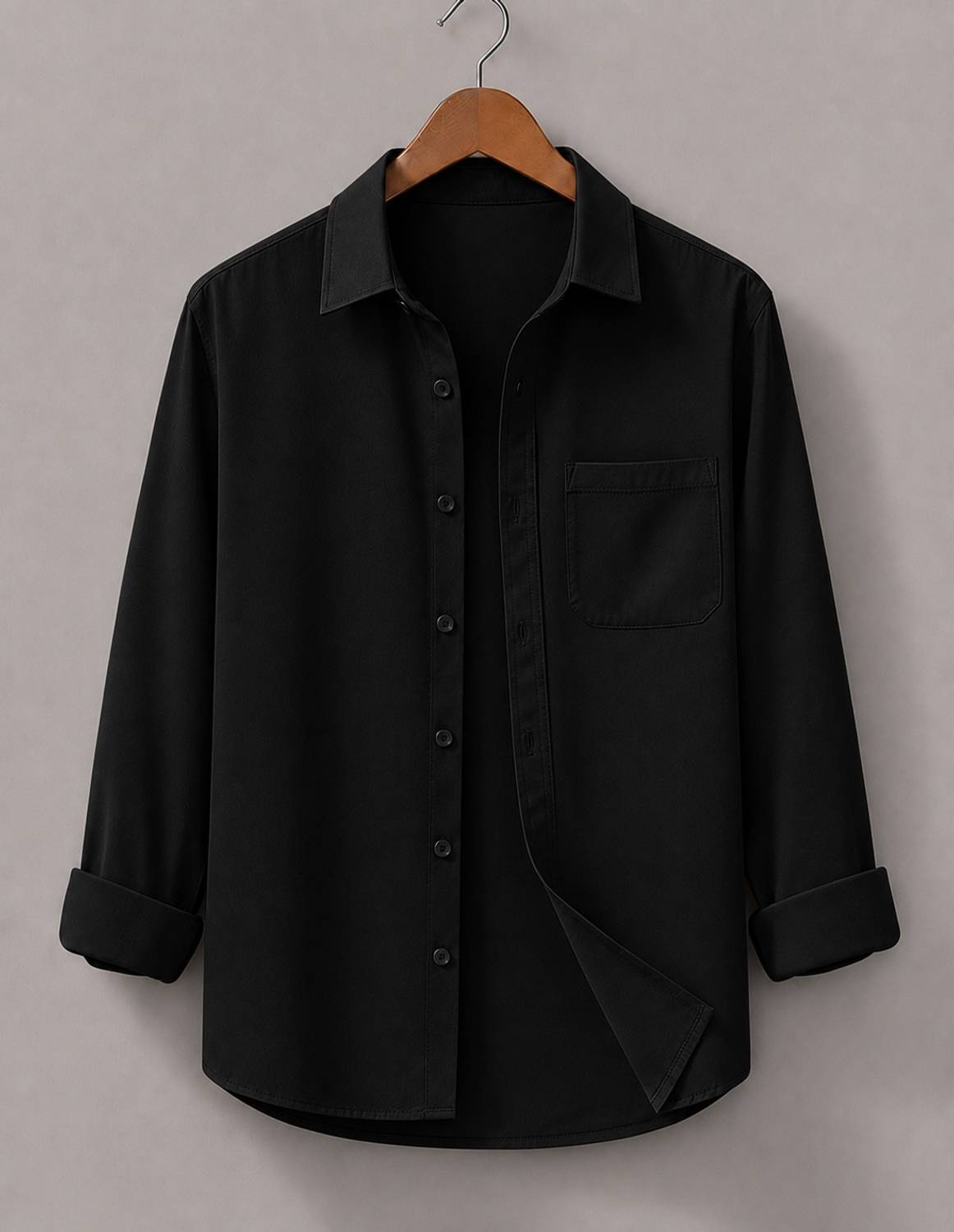 mozero Men Solid Casual Beige, Black Shirt - Image 3