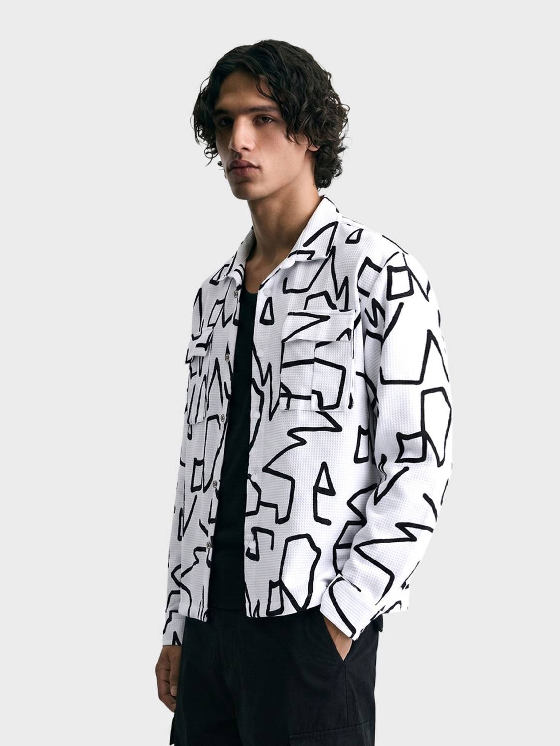 The Indian Garage Co. Men Printed Casual White Shirt - Image 2