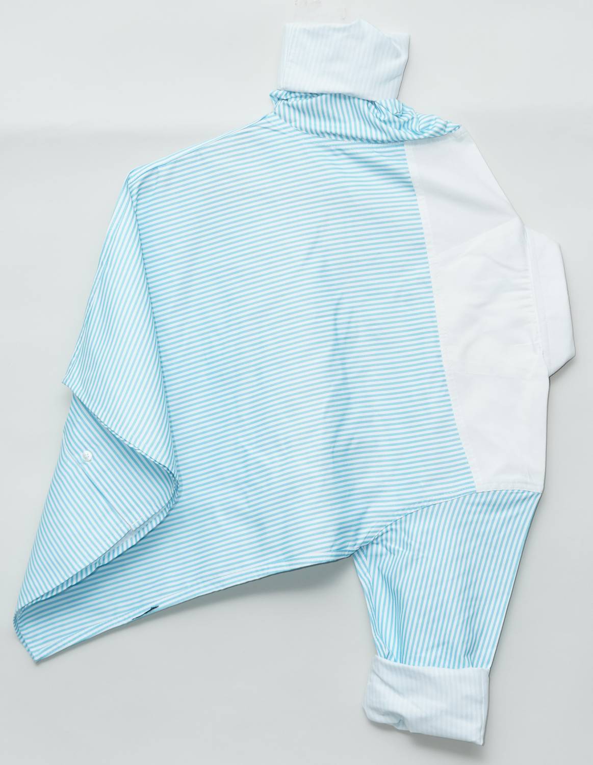 N AND J Men Striped Casual Light Blue Shirt - Image 3