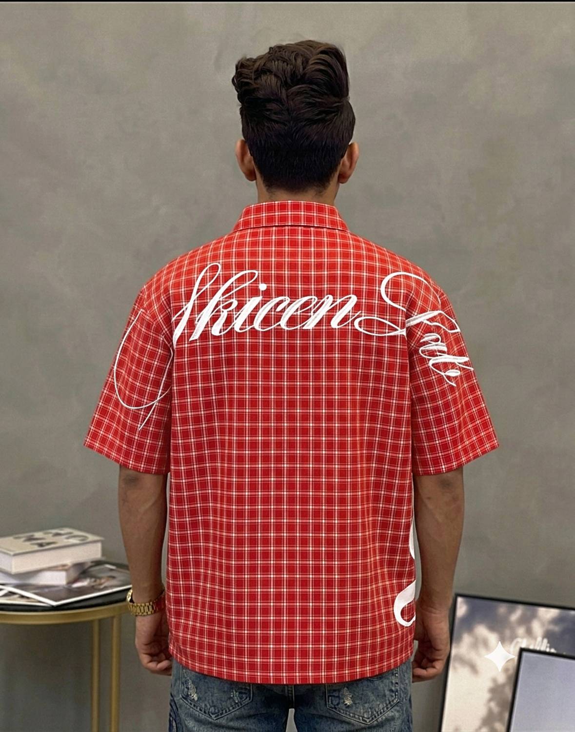 SAMAVARTDESIGNS Men Checkered Red Shirt - Image 2