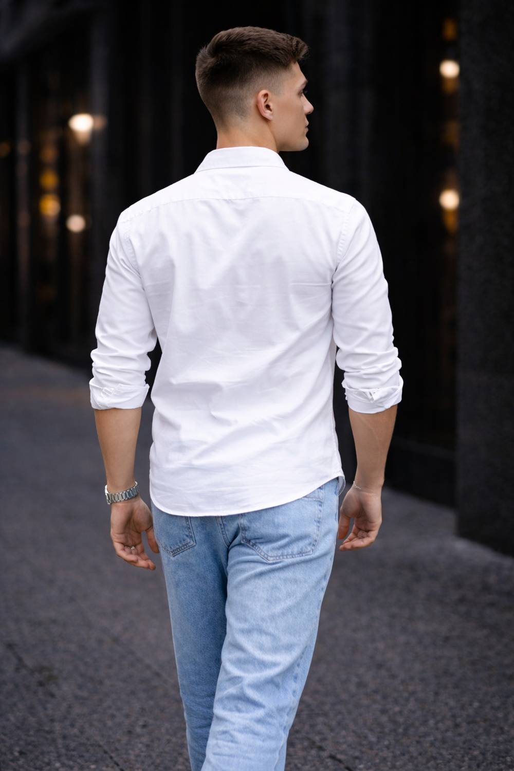 Mardex Men Solid Casual White Shirt - Image 3