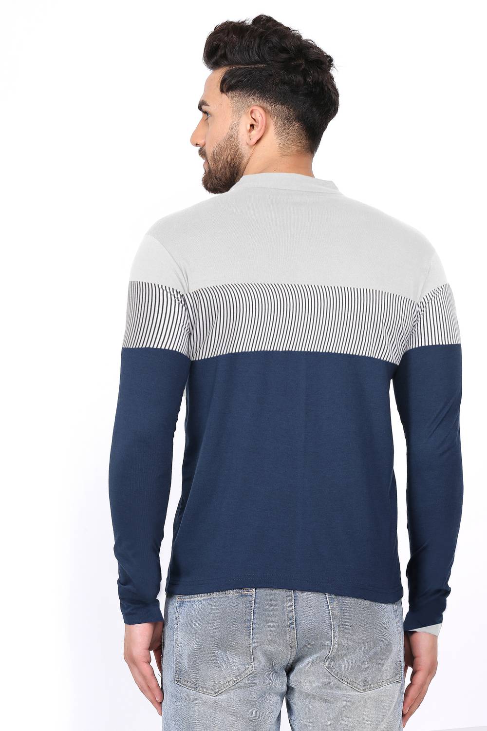Try This Men Self Design Casual Black, Dark Blue Shirt - Image 3