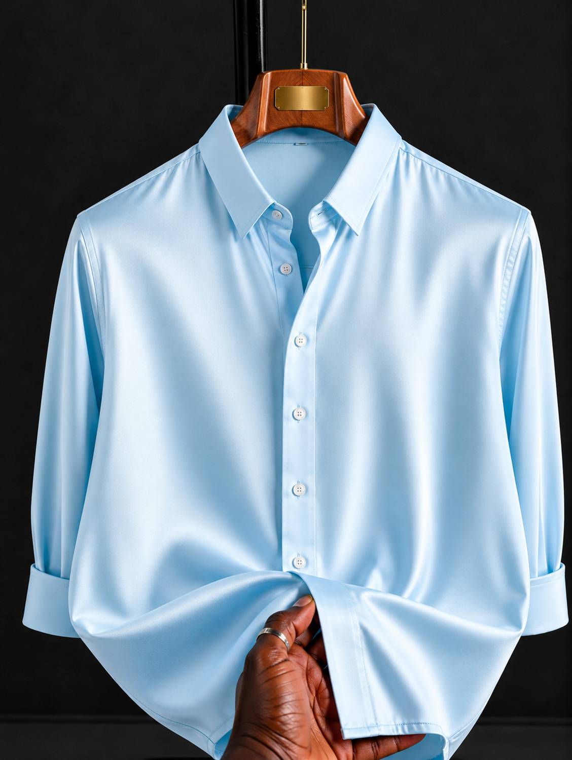 Shopsy Solbiza Men Solid Formal Light Blue Shirt - Image 2
