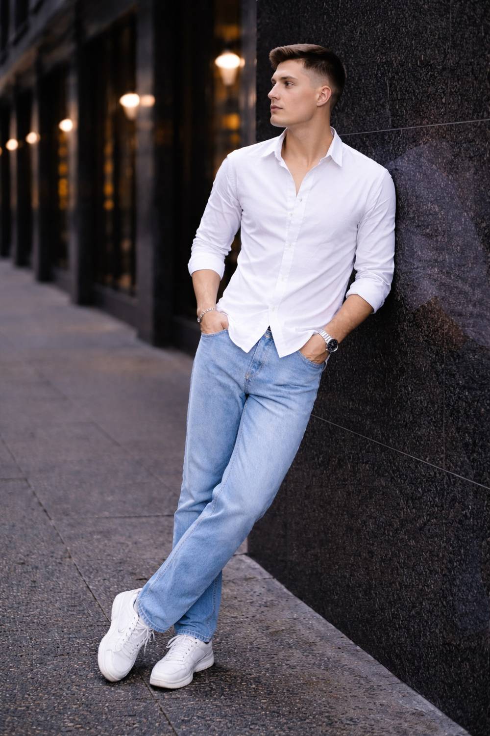 Mardex Men Solid Casual White Shirt - Image 2