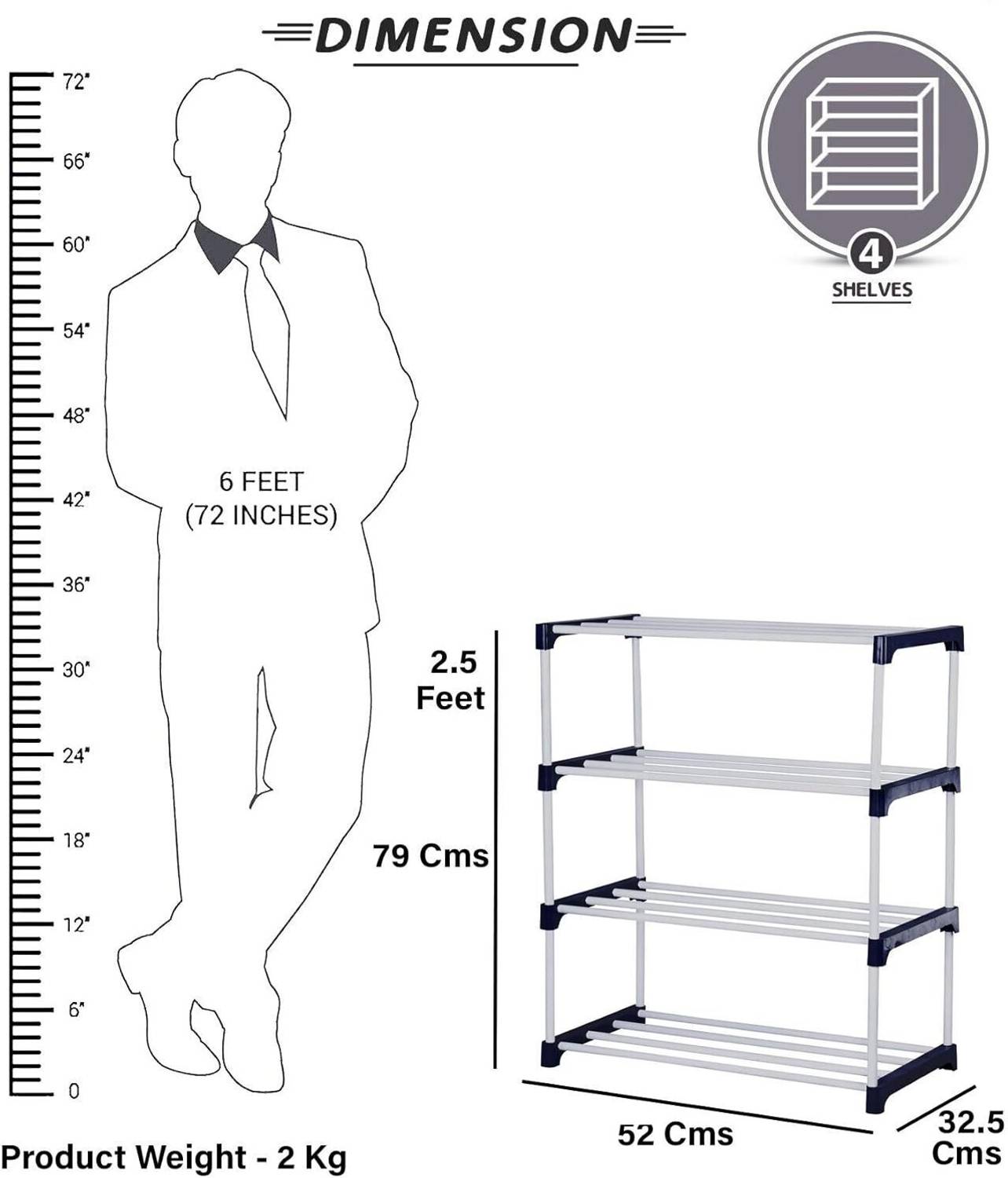 Plexus Enterprises Metal, Plastic Shoe Rack - Image 5