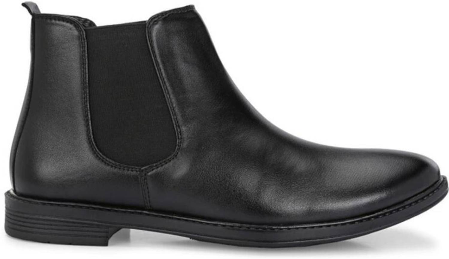 MEGPAR Black Synthetic Leather Chelsea Boots - Image 5
