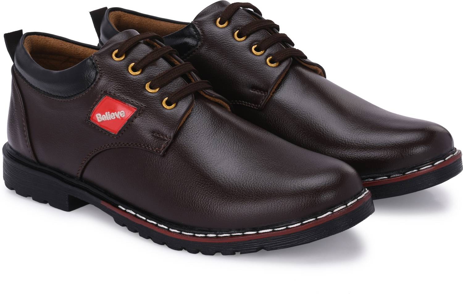 Believe Men's Brown Derby Formal Shoe - Image 5