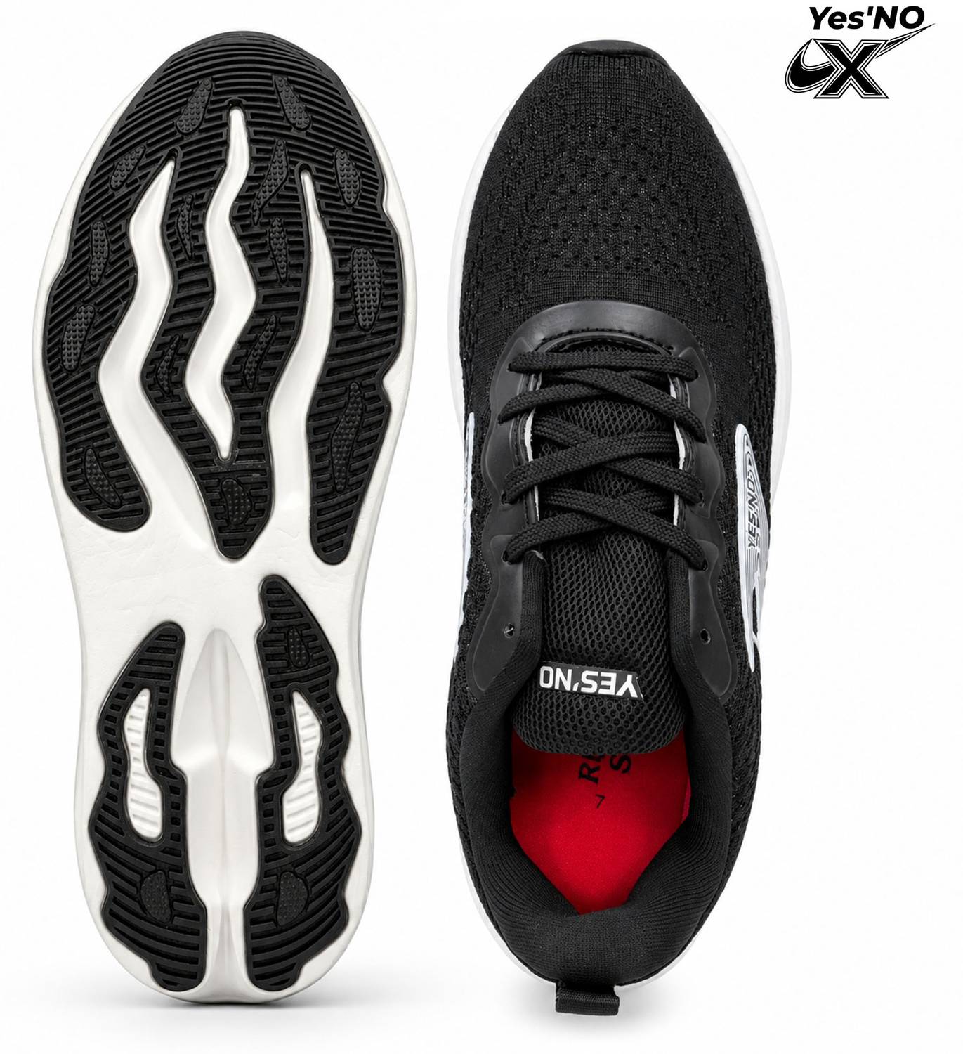Yes'No Lightweight Mesh Lace-Up Men's Sports/Running Shoes | Slip-On for Daily Wear Sneakers For Men - Image 3