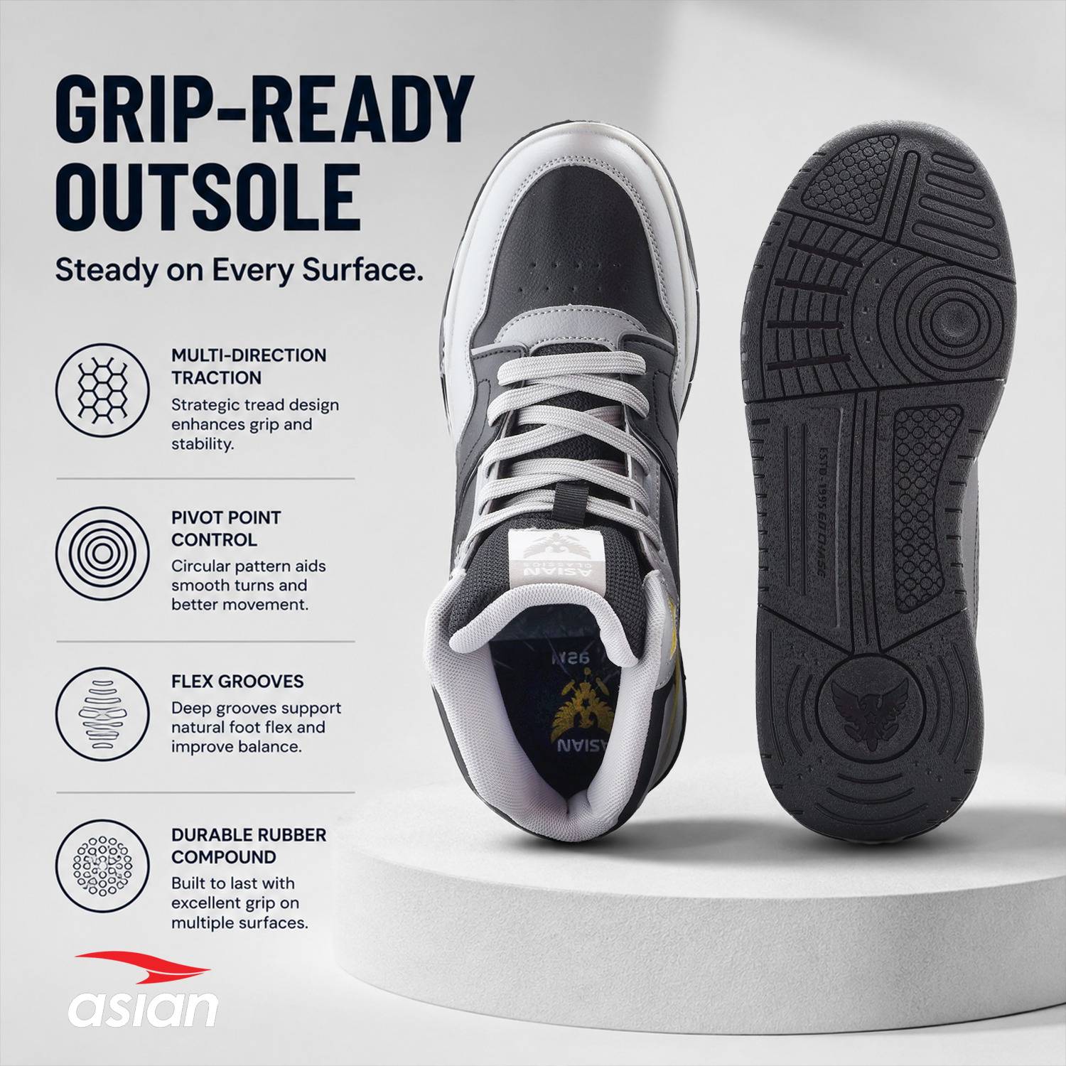 asian Mojo-54 Men's High-Top Sneakers - Image 3