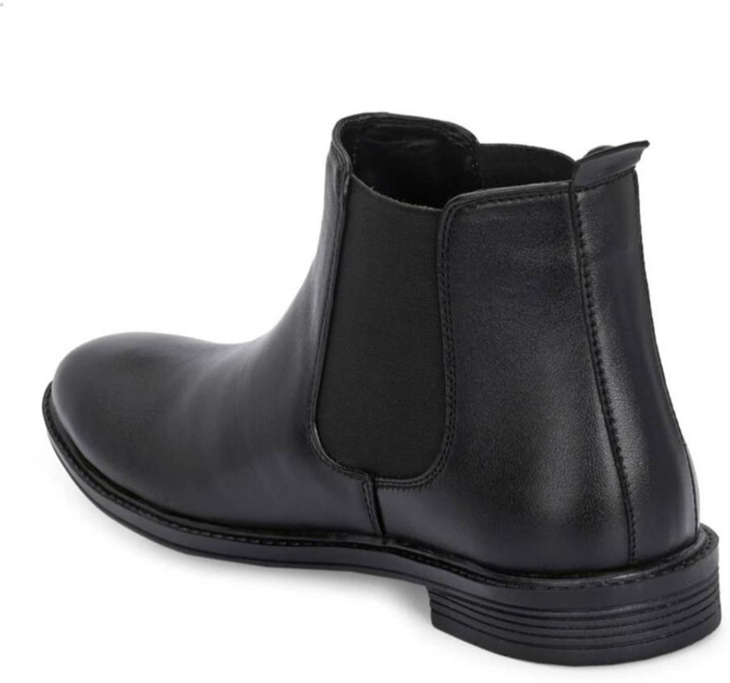 MEGPAR Black Synthetic Leather Chelsea Boots - Image 4