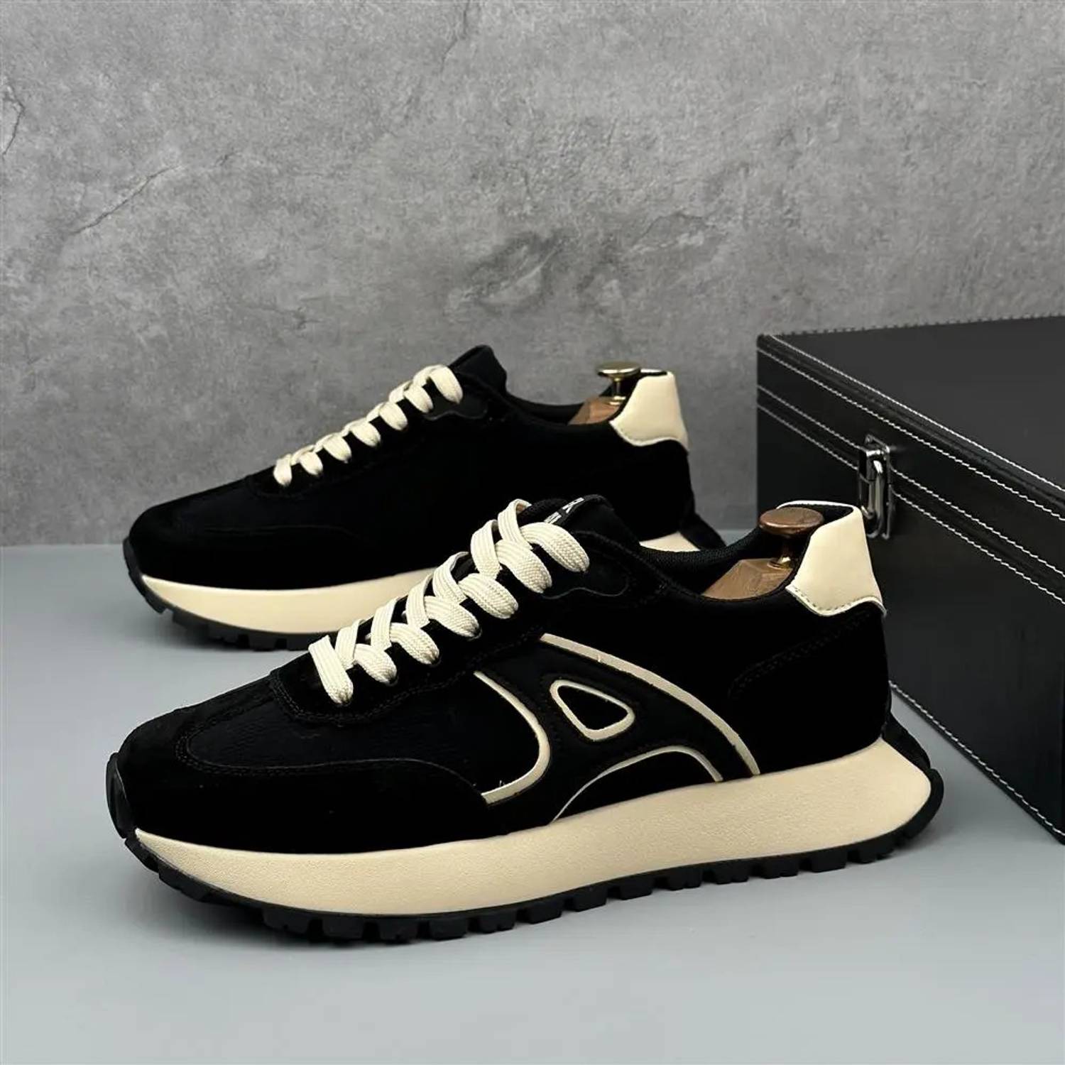 STRANGER BROTHERS Black Sneakers For Men - Image 3