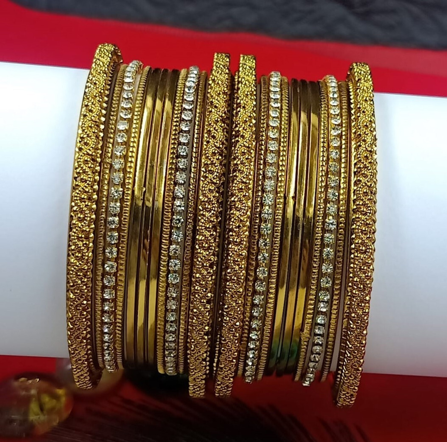 Atulya Metal Diamond Bangle Set