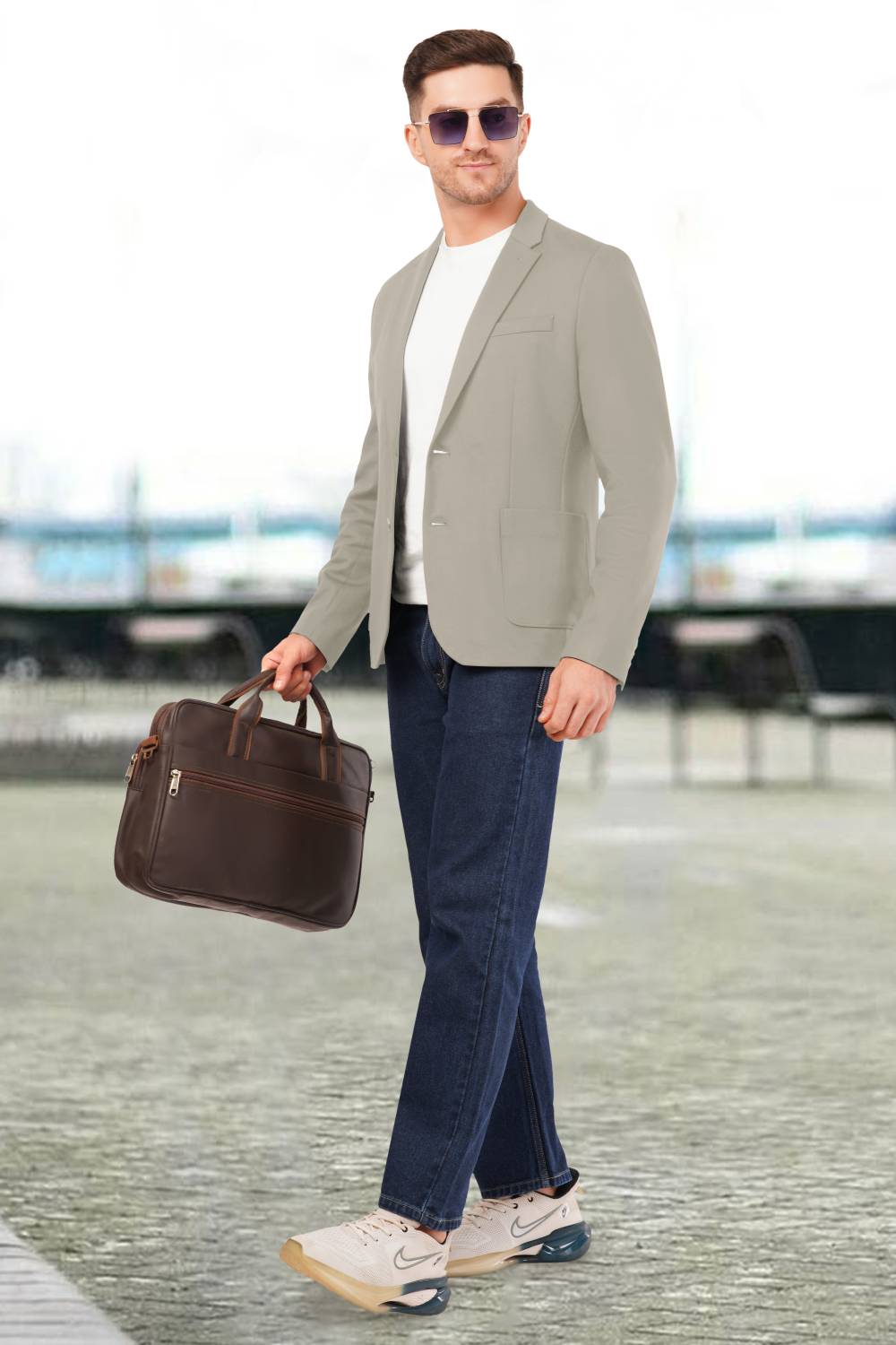 SOGNARE Solid Single Breasted Men Blazer - Image 3