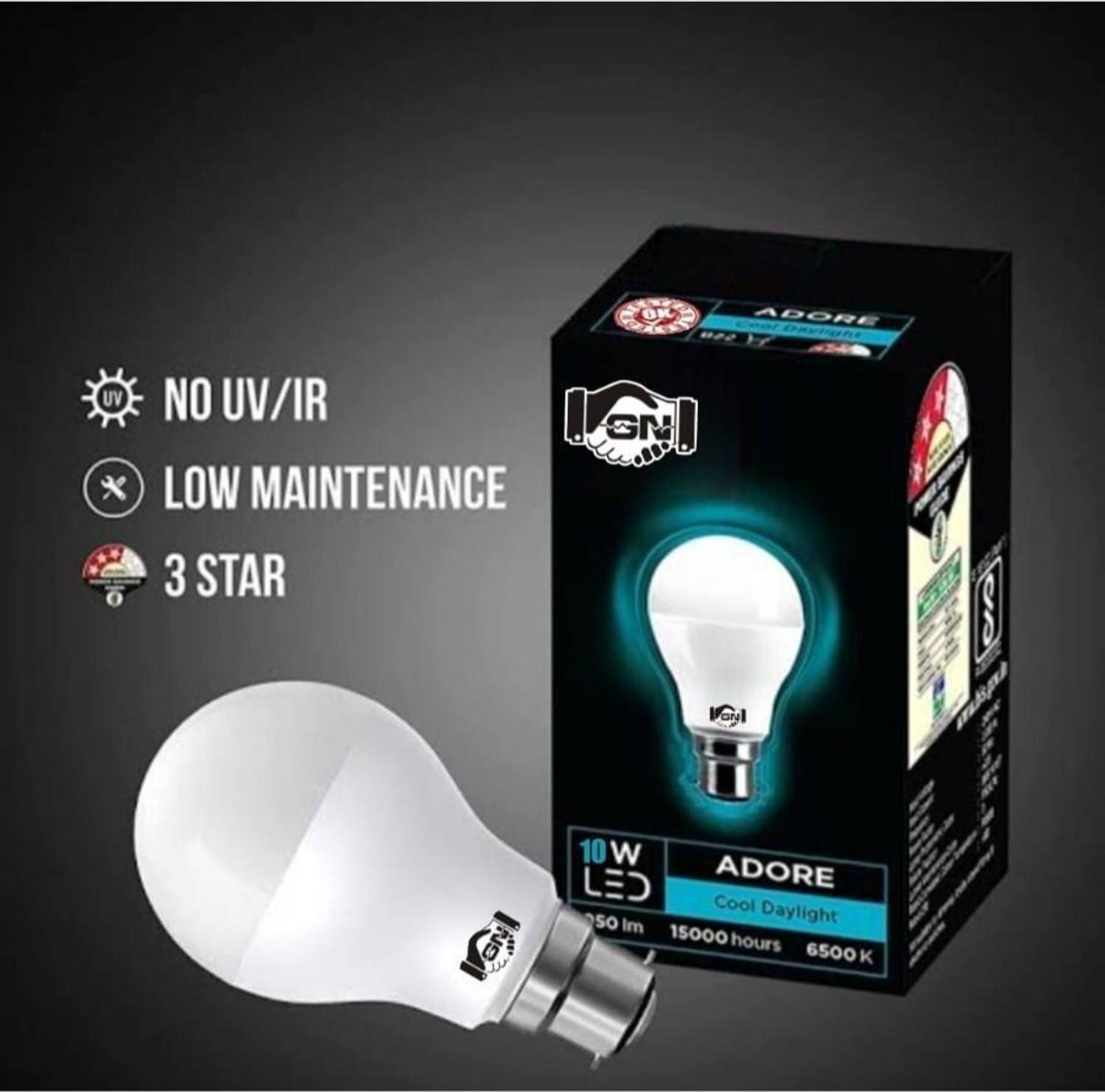 Gold Nation 10W Standard B22 LED Bulb - Image 3