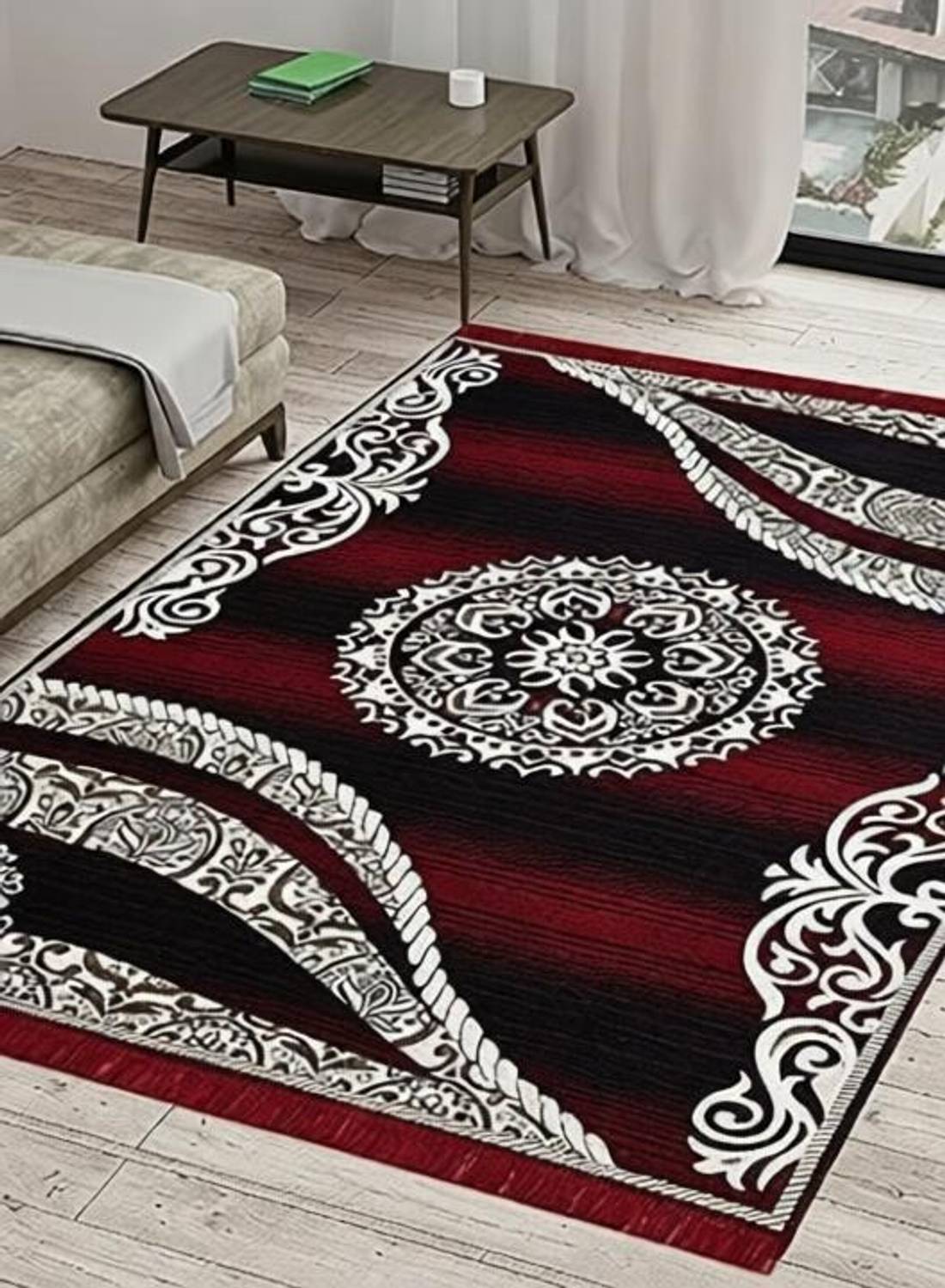 otizem Maroon Chenille Carpet - Image 2