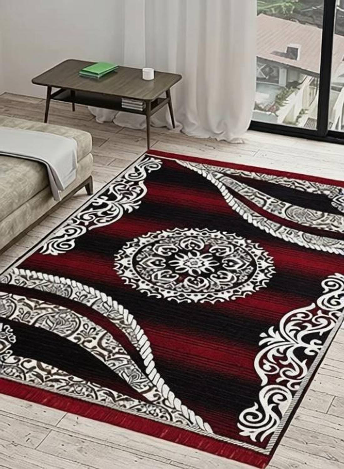 otizem Maroon Chenille Carpet - Image 1