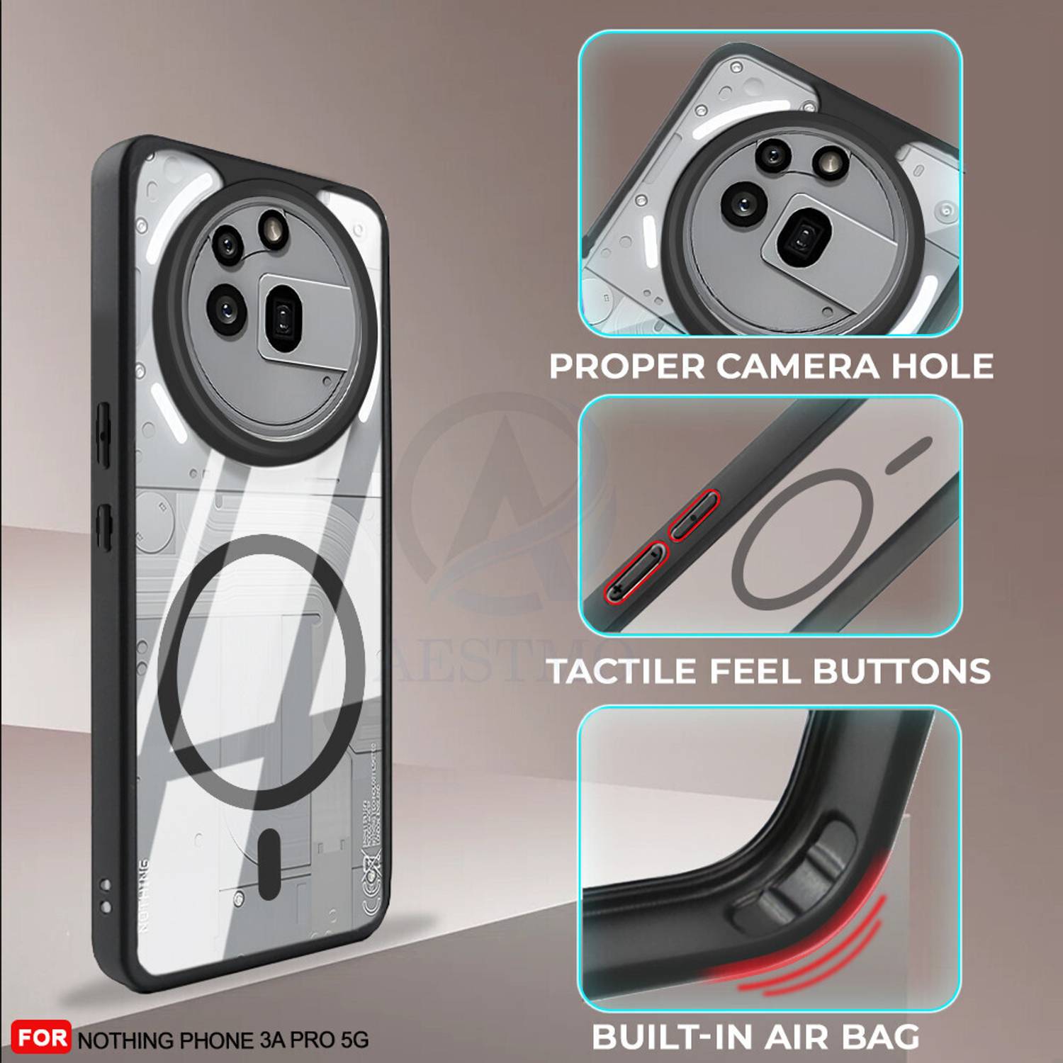 AESTMO Nothing Phone 3A Pro 5G Polycarbonate Back Cover - Image 4