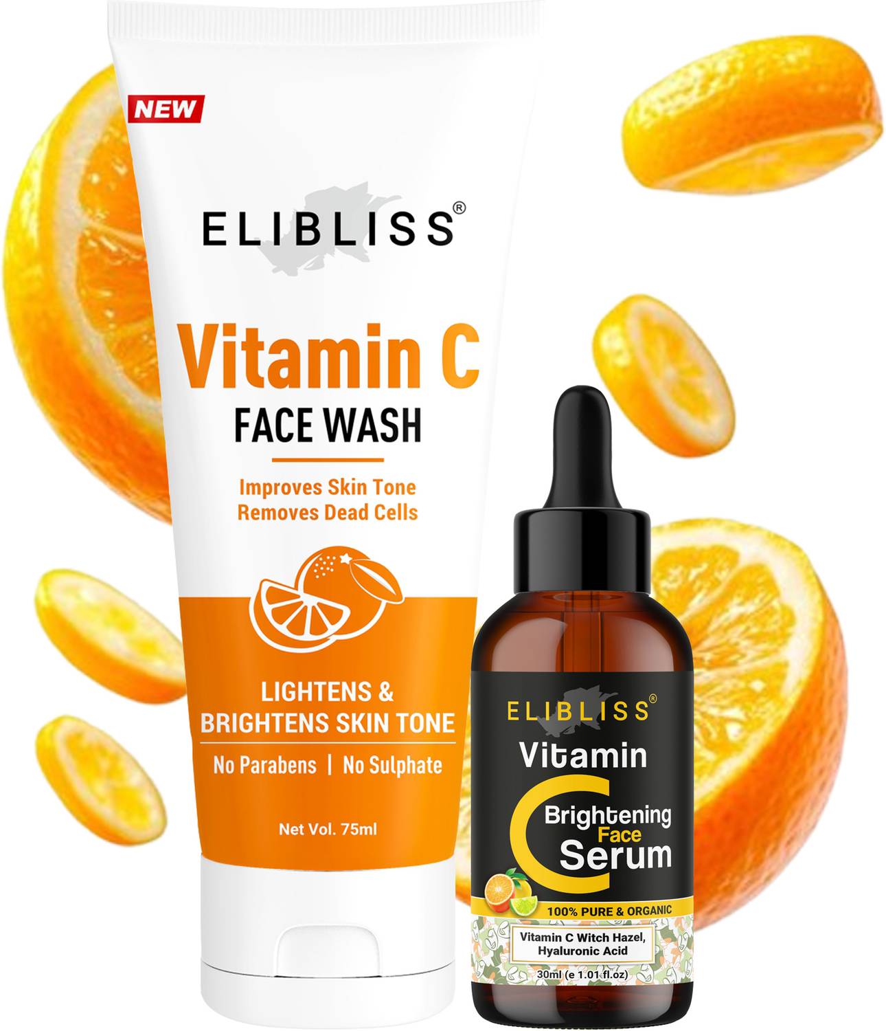 ELIBLISS Vitamin C Boost Face Wash and Serum Combo - Image 1