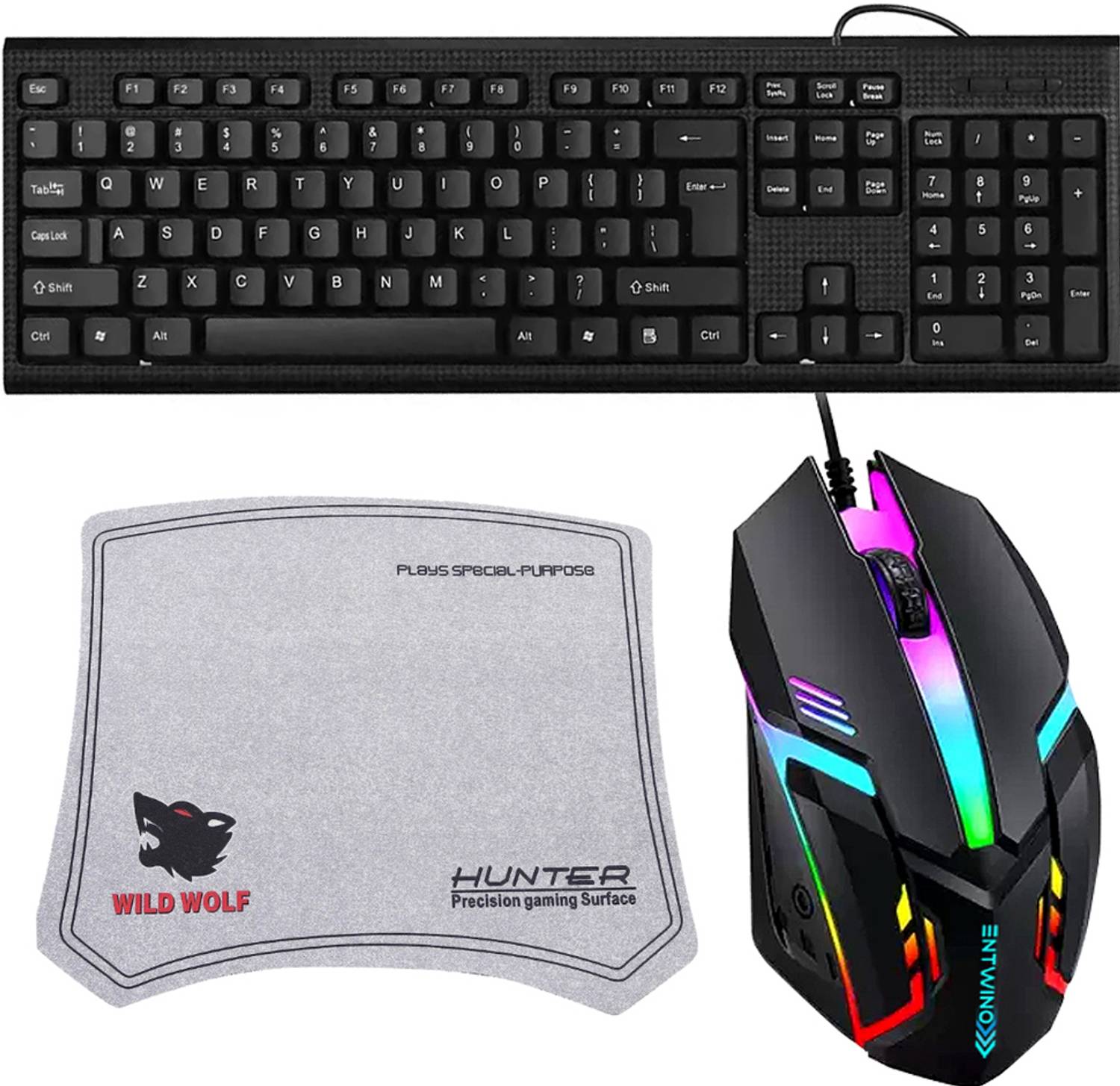 ENTWINO Keyboard Mouse Combo Set with RGB Mouse - Image 1