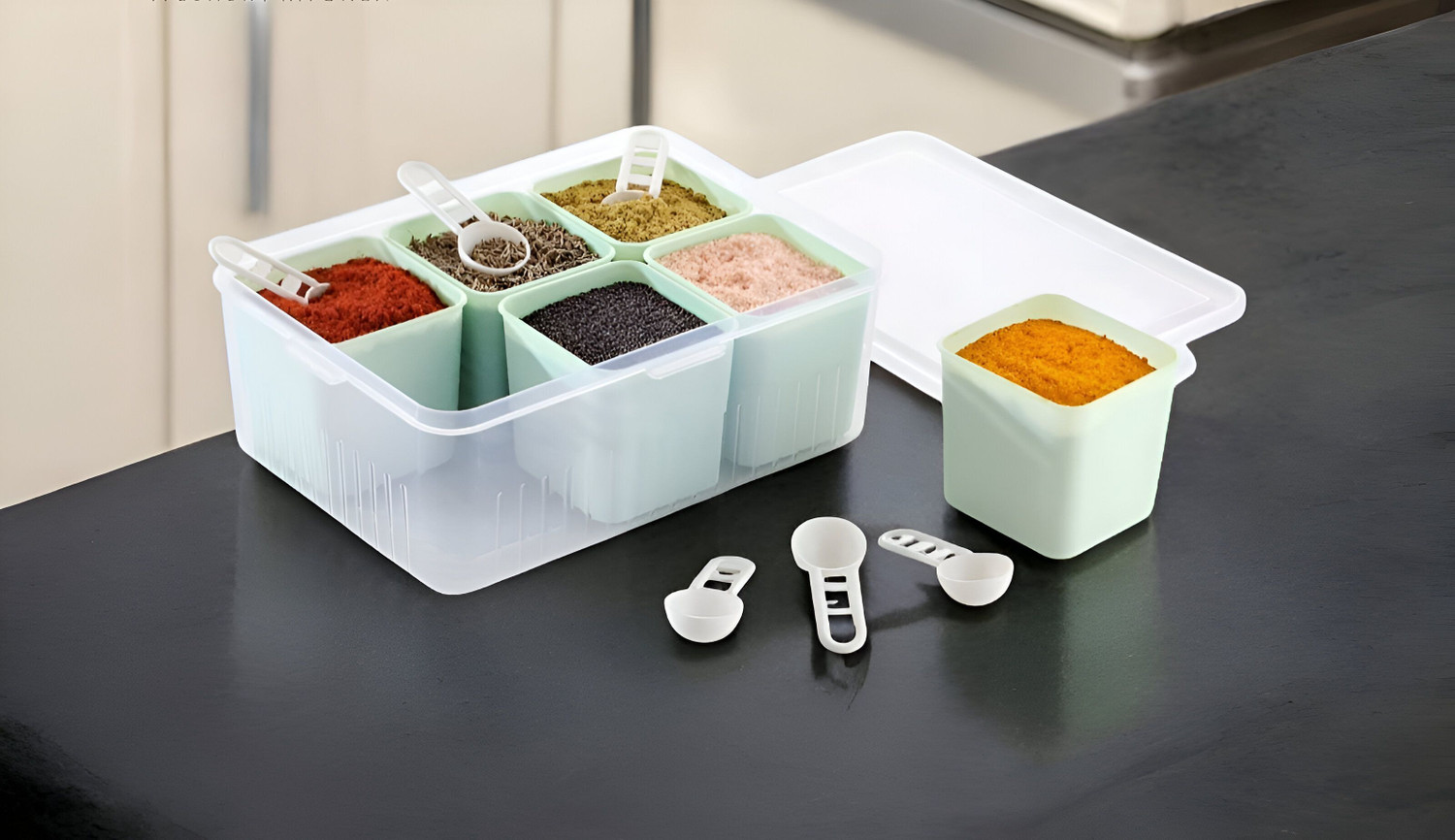 Sumoware Pack of 1 Plastic Grocery Container - 1100 ml Green