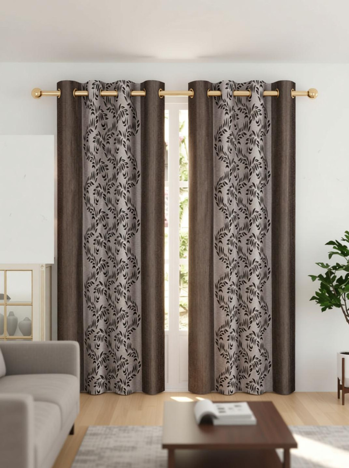 UDAYGIRI 152 cm (5ft) Window Curtain