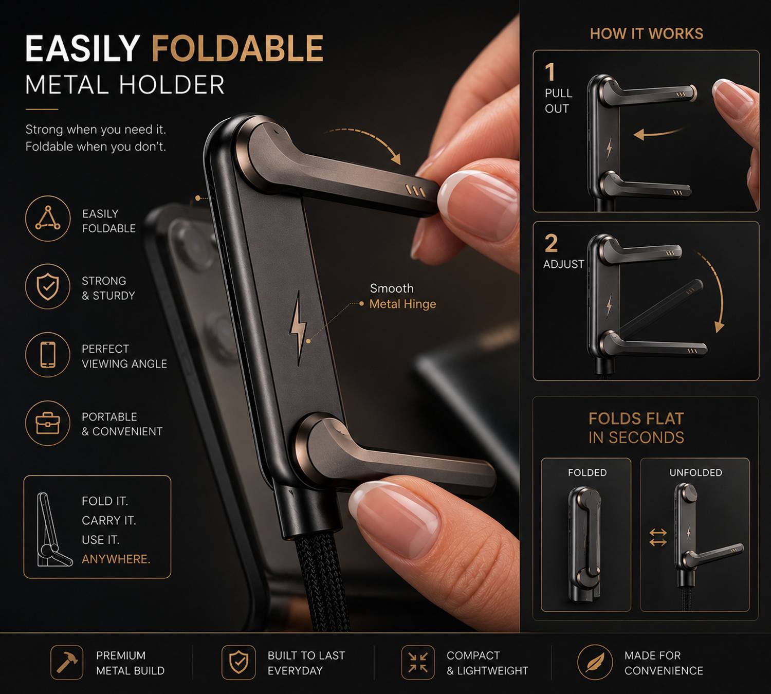 NS WORLD 240W Type C Fast Charging Cable with Stand - Image 3